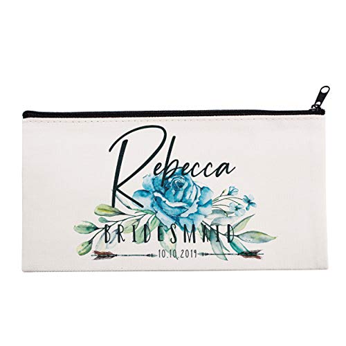 Custom Personalized Makeup Bag for Bridesmaids - Wedding Gift, Bachelorette Party Favor | Elegant Design-3 | Perfect for Travel, Gym & Cosmetic Storage