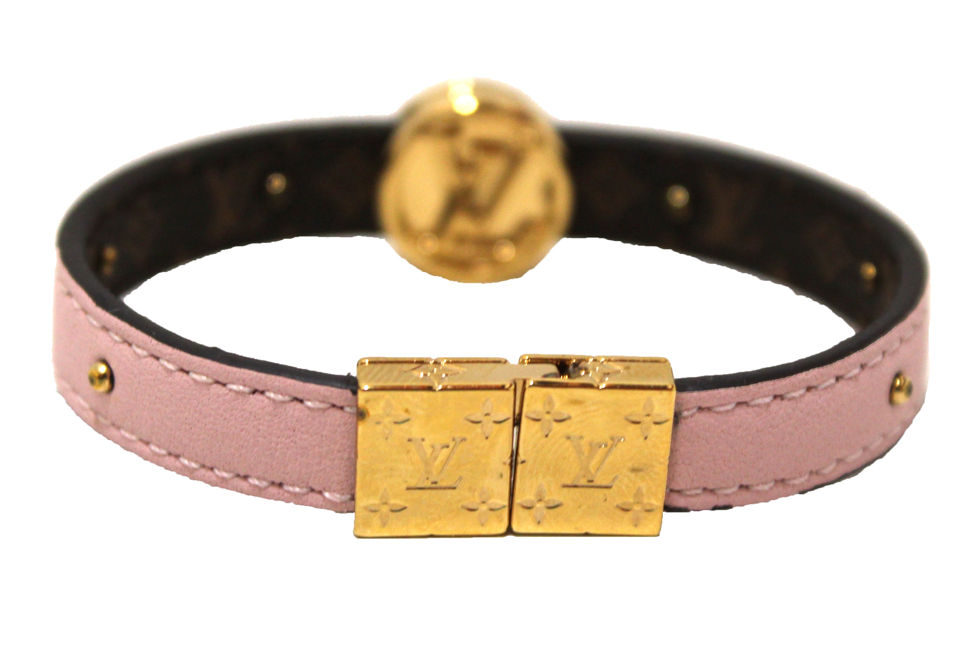 Authentic Louis Vuitton Monogram Pink LV Circle Reversible Bracelet - Luxury Fashion Accessory for Women, Perfect for Parties & Everyday Wear