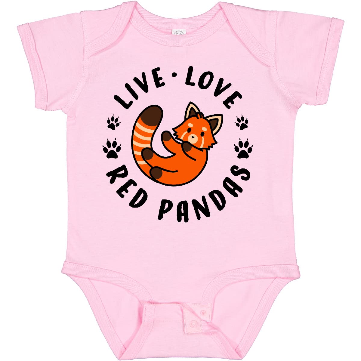 Inktastic Live Love Red Pandas Baby Bodysuit - Cute Red Panda Graphic Onesie for Infants & Toddlers - Perfect for Playdates, Family Photos & Everyday Wear