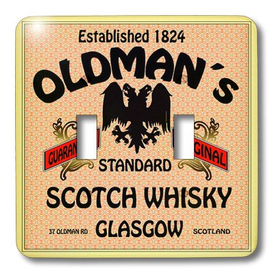 3D Printed Scotch Whiskey Vintage Ad Light Switch Cover - Retro Bar Decor for Home, Office, or Pub - Perfect for Whiskey Lovers & Unique Gifts