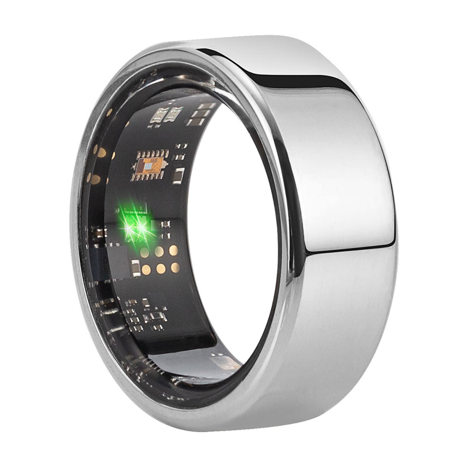 Smart Ring for Fitness Tracking - Monitor Heart Rate, Sleep, Blood Oxygen & Calories - IP68 Waterproof - No App Subscription - Silver (Size 12) - Perfect for Health Monitoring & Activity Tracking