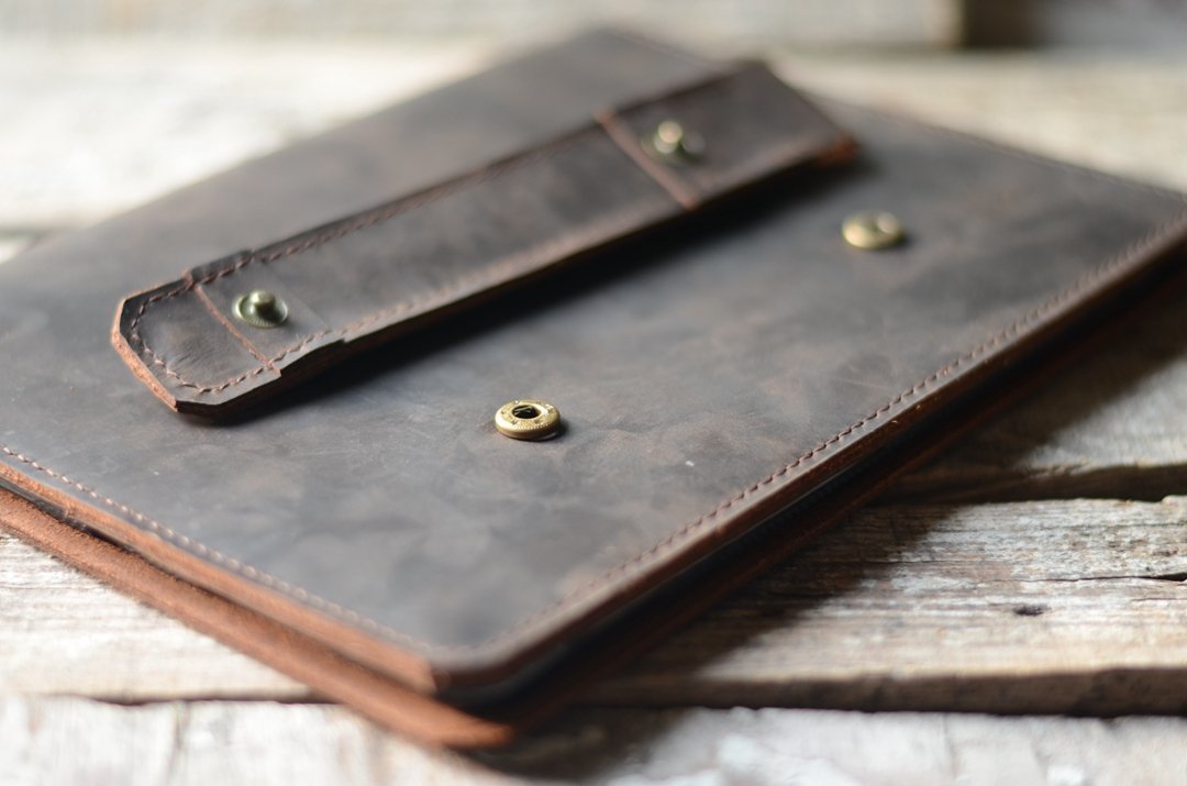 Premium Handmade Genuine Italian Leather iPad Case - Compatible with iPad Pro 12.9, iPad Air 2, iPad Mini 3/4 & More - Slim Wallet Design with Pencil Holder - Perfect for Work, Travel & Everyday Use