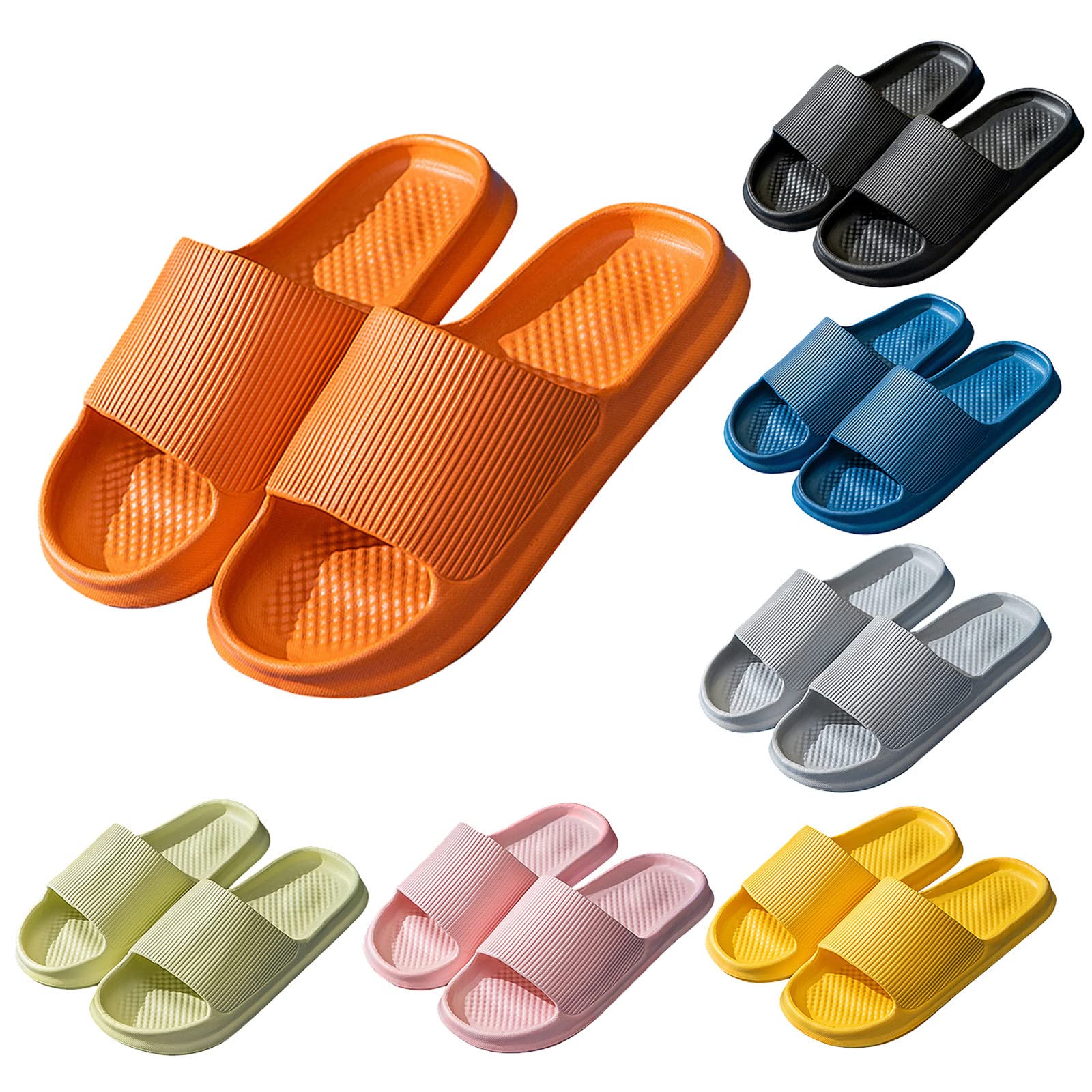 Non-Slip Cloud Slides for Women & Men - Soft Thick Sole Shower Slippers, Bathroom Sandals for Couples (Green) - Perfect for Spa, Poolside & Indoor Comfort