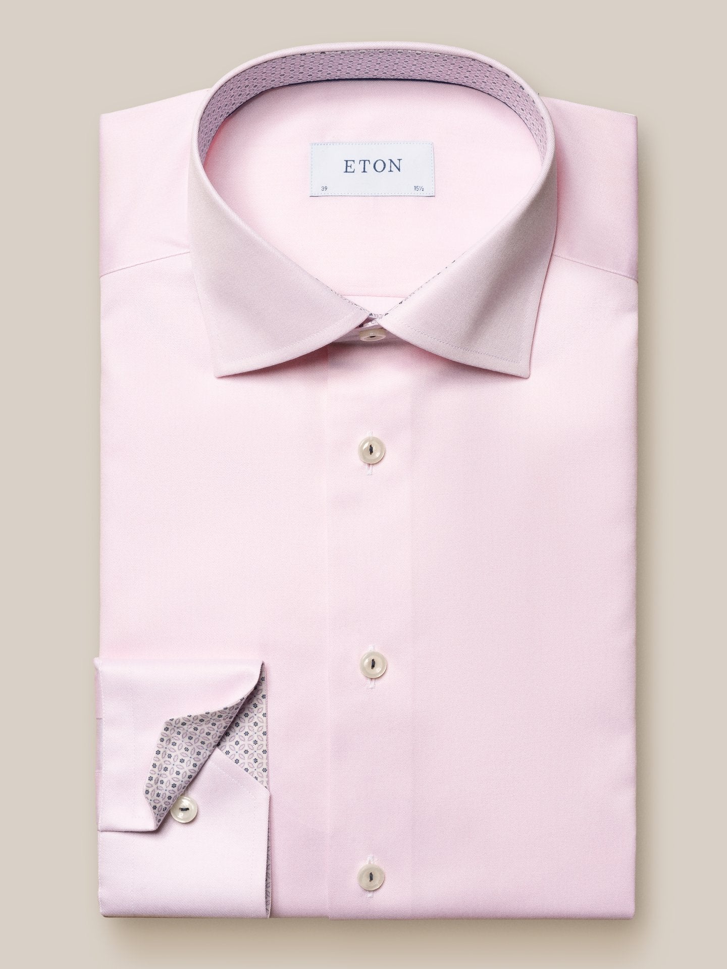 ETON Geometric Twill Long Sleeve Shirt in Pink - Contemporary Fit for Men | Business Casual & Office Wear