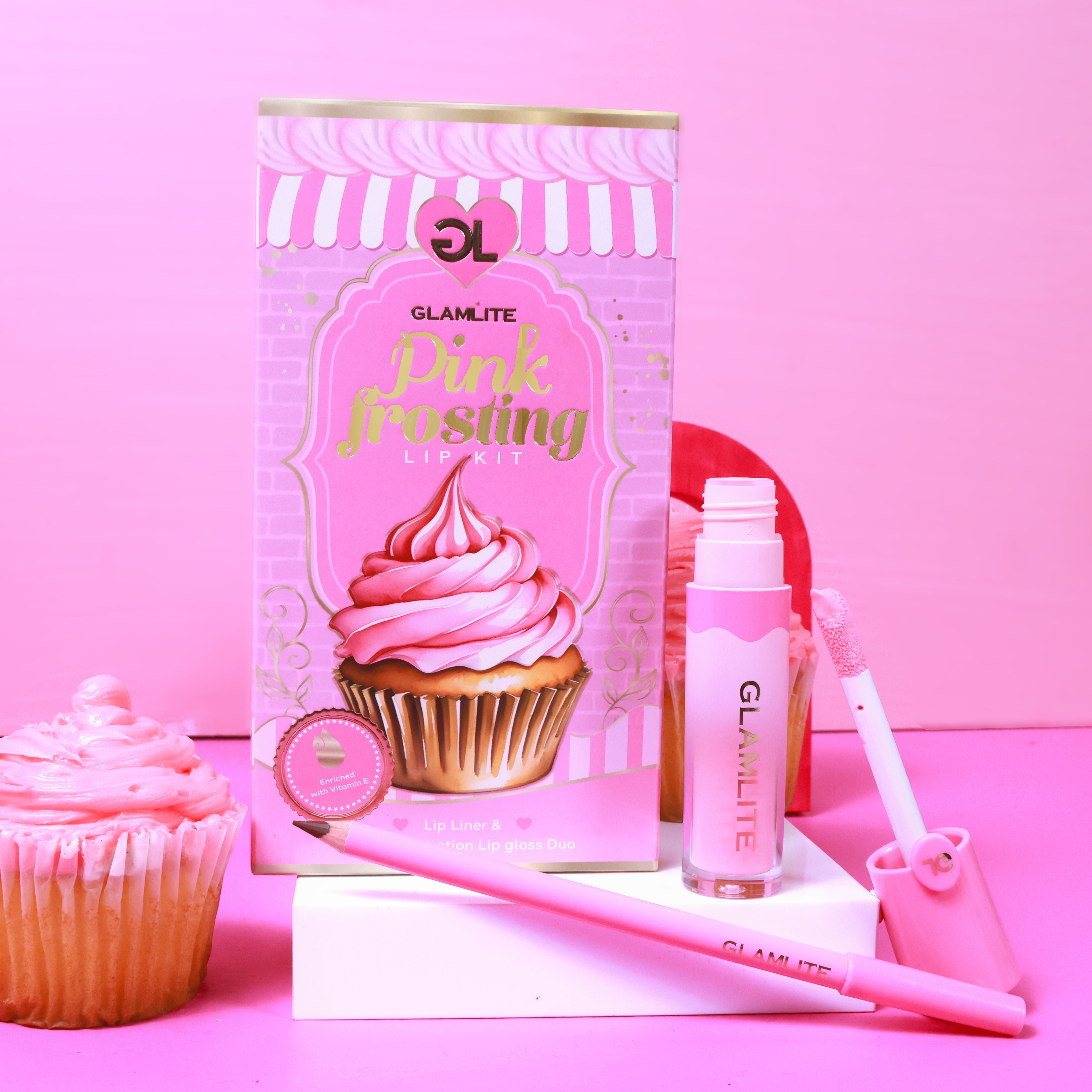 Pink Frosting Lip Kit - Long Lasting Matte Liquid Lipstick & Lip Liner Set, Vegan & Cruelty-Free - Perfect for Parties, Date Nights & Everyday Wear