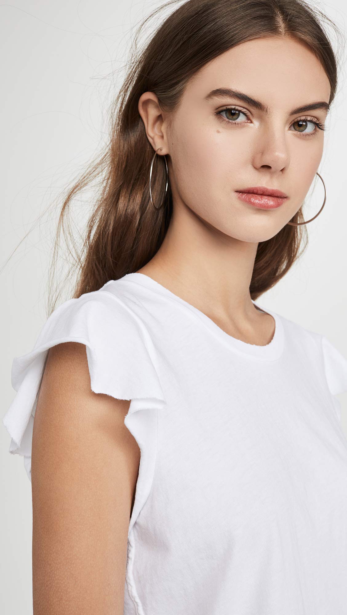 AMO Women's Flutter Sleeve T-Shirt - Soft Casual V-Neck Top for Everyday Wear | Perfect for Work, Dates & Weekend Outfits