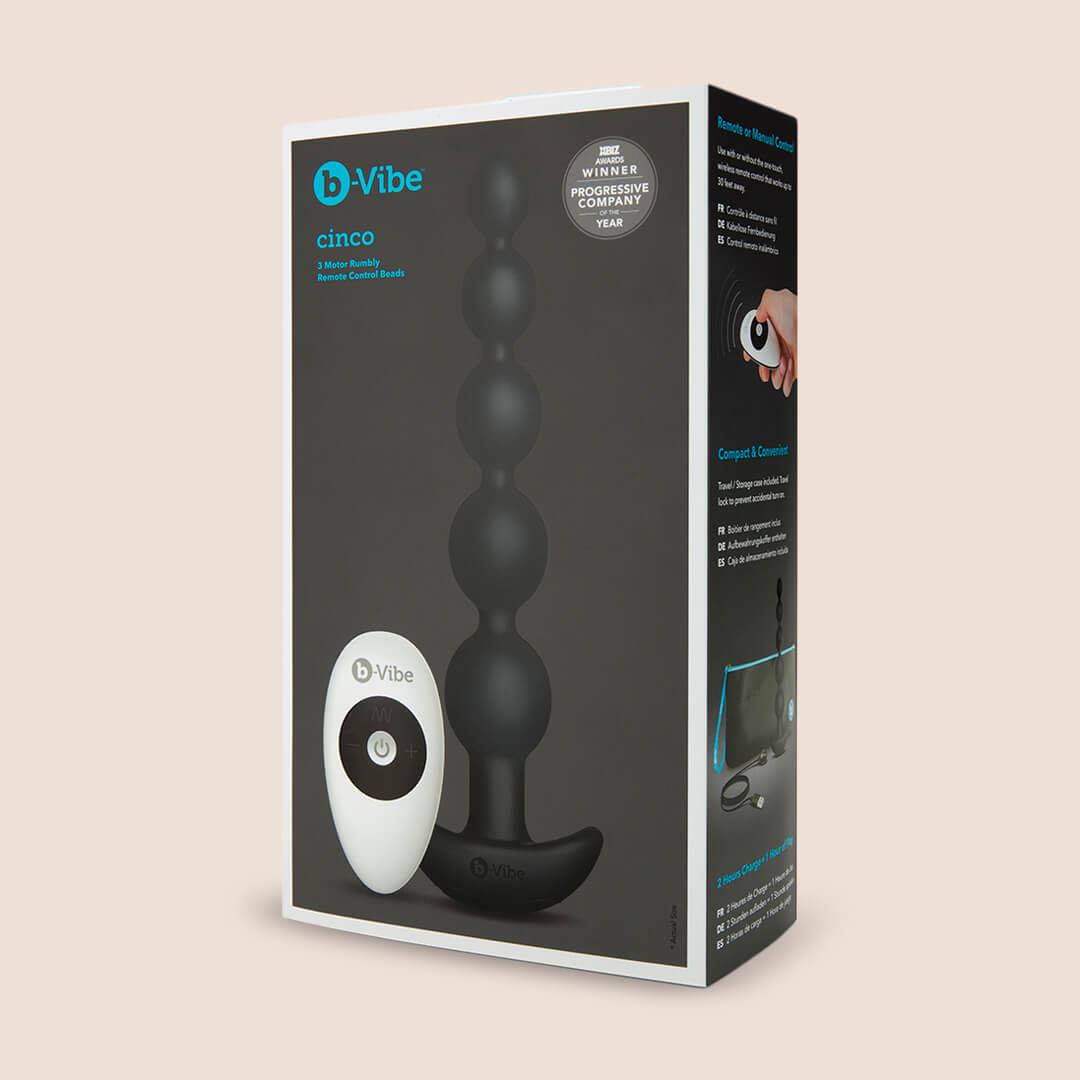 b Vibe Cinco | Remote Controlled Rechargeable Pleasure Beads for Couples - Perfect for Long Distance Play & Sensual Massage