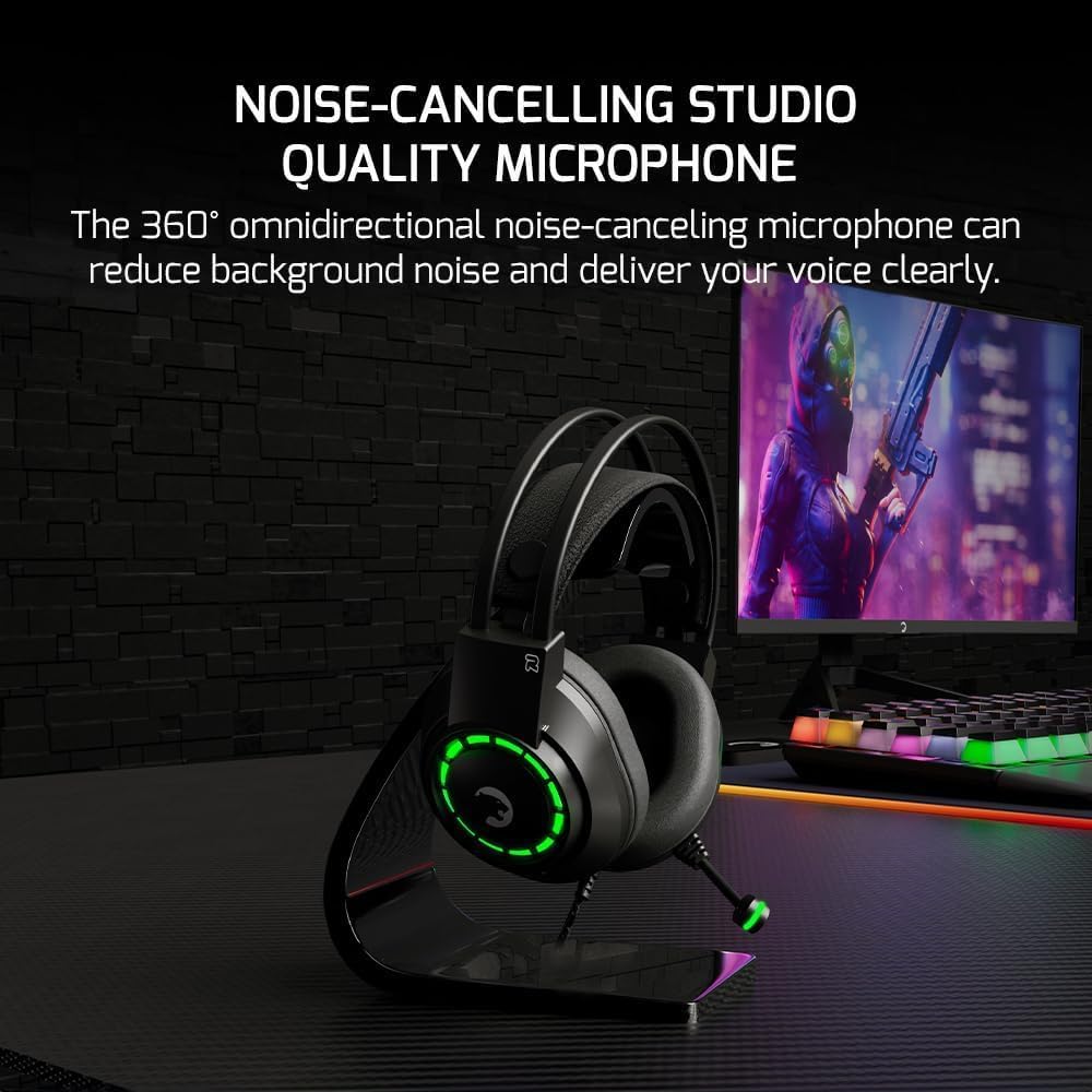 GAMEPOWER Voldon X Wired Gaming Headset with 50MM Drivers, Noise Cancelling Mic - Comfort Design for PS4, PS5, Xbox - Perfect for Competitive Gaming & Online Chat (Black)