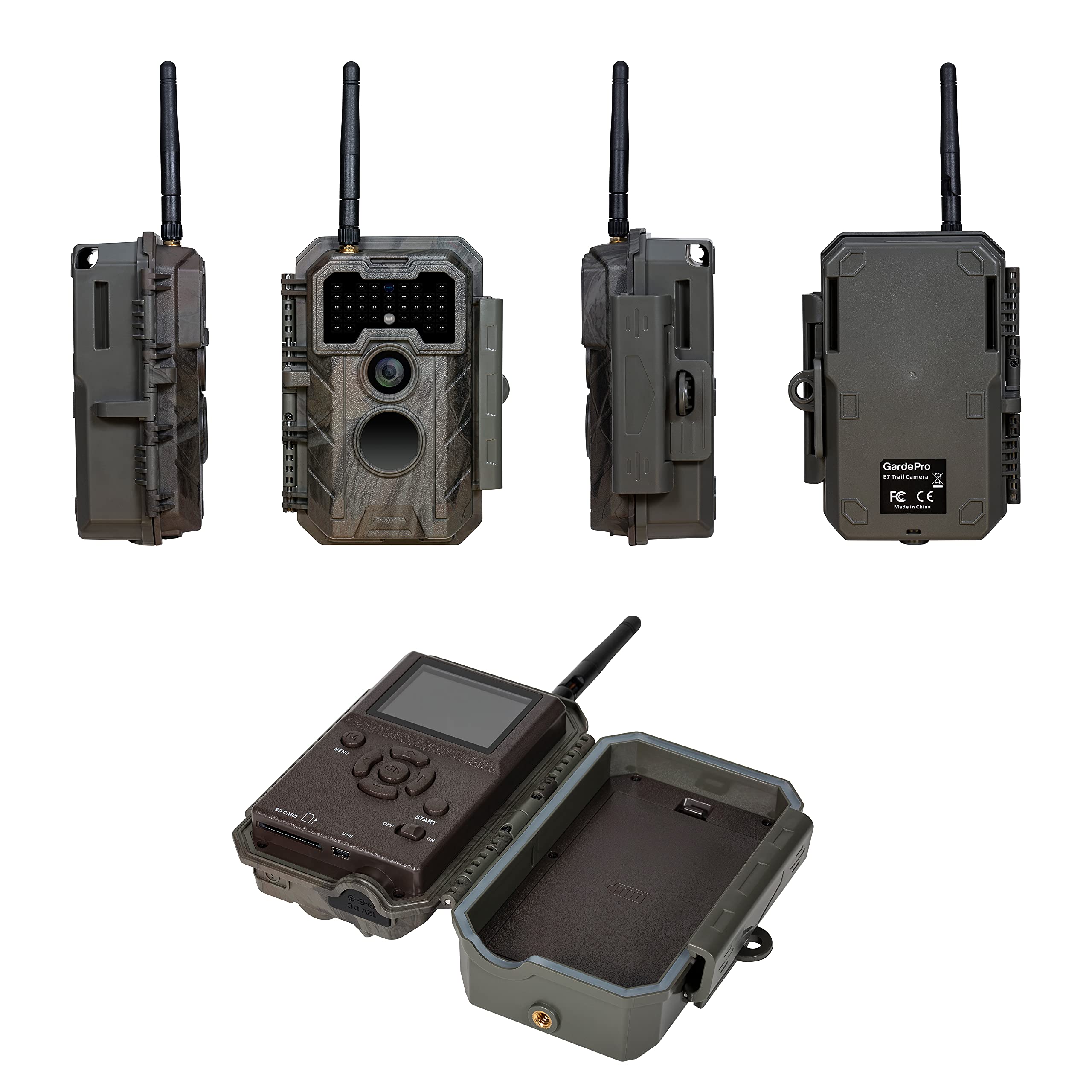 GardePro E7 WiFi Trail Camera 32MP 1296P HD - Wireless Game Camera with Night Vision up to 100ft, Motion Activated Waterproof Hunting Camera - Perfect for Wildlife Monitoring, Deer Hunting & Outdoor Security Surveillance