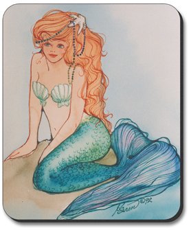 Premium Mermaid-Themed Art Plates Mouse Pad - Non-Slip Gaming & Office Desk Mat for Computers & Laptops - Perfect for Gamers, Artists & Home Office Decor