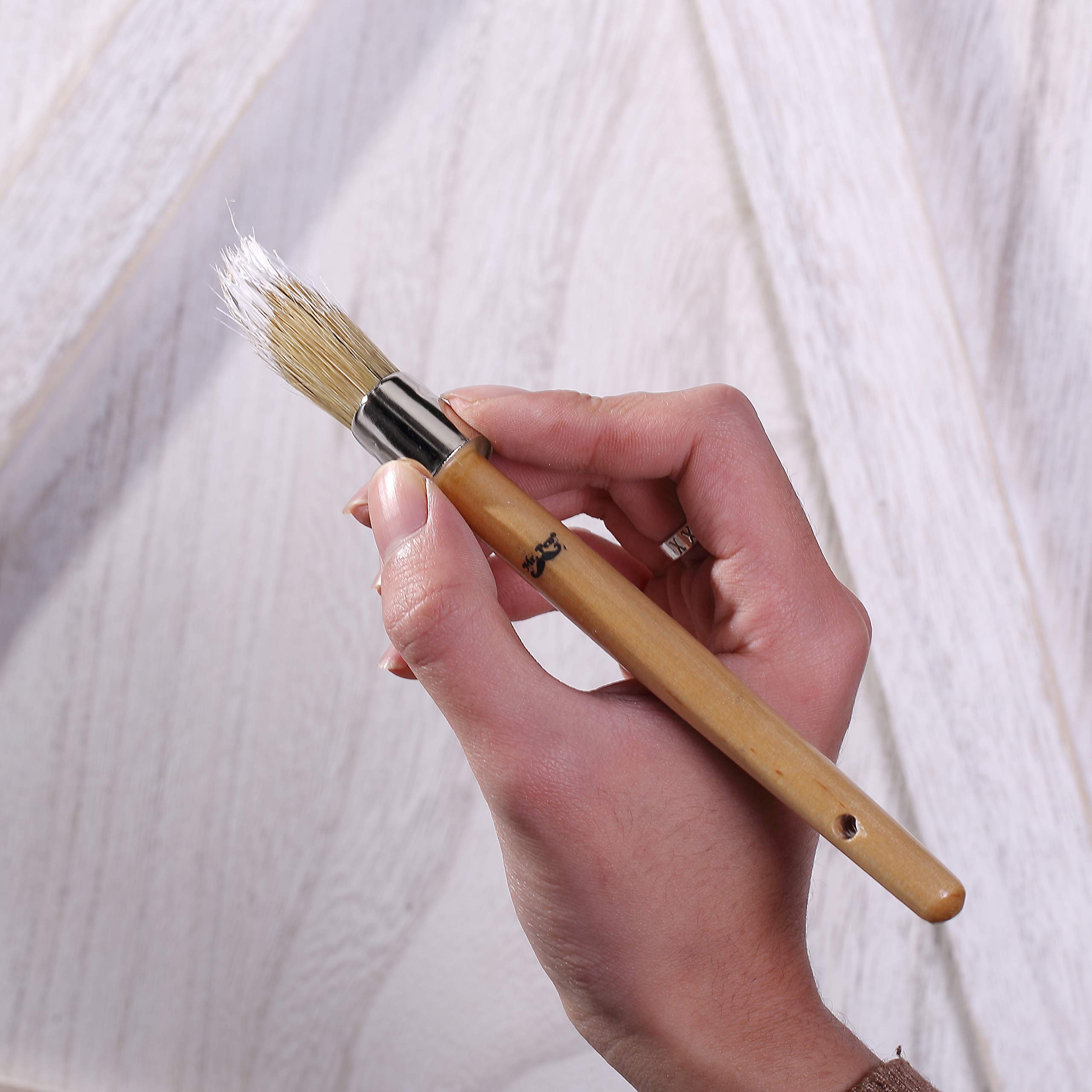 Mr. Pen Chalk Paint Brush - 0.7 Inch Round Wax Brush for Furniture Painting | Perfect for DIY Chalk Paint Projects, Wax Finishing & Wood Furniture Restoration