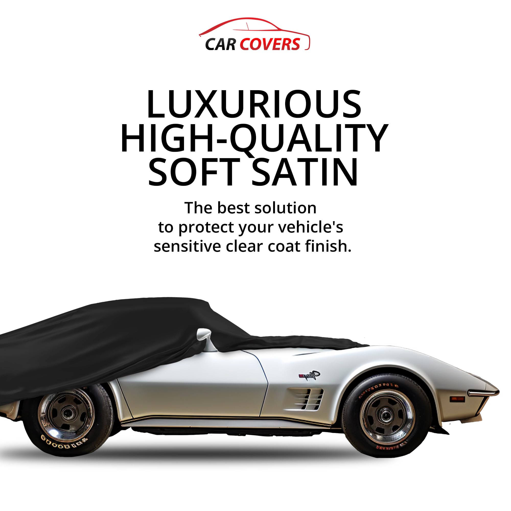 1997-2004 Chevrolet Corvette Car Cover - Scratch Resistant Indoor Car Cover with Warranty | Ultra Soft Black Satin Material | Perfect for Garage Storage & Vehicle Protection