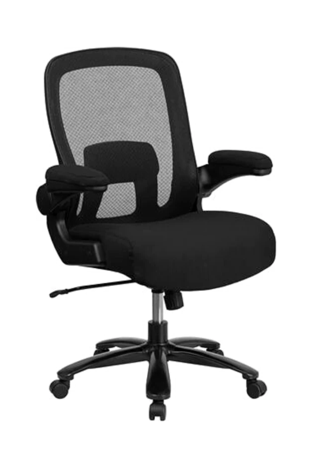 Hercules Big & Tall 500 lb Capacity Black Mesh & Leather Executive Office Chair - Ergonomic Design with Adjustable Lumbar Support - Perfect for Home Office, Gaming & Professional Workspaces