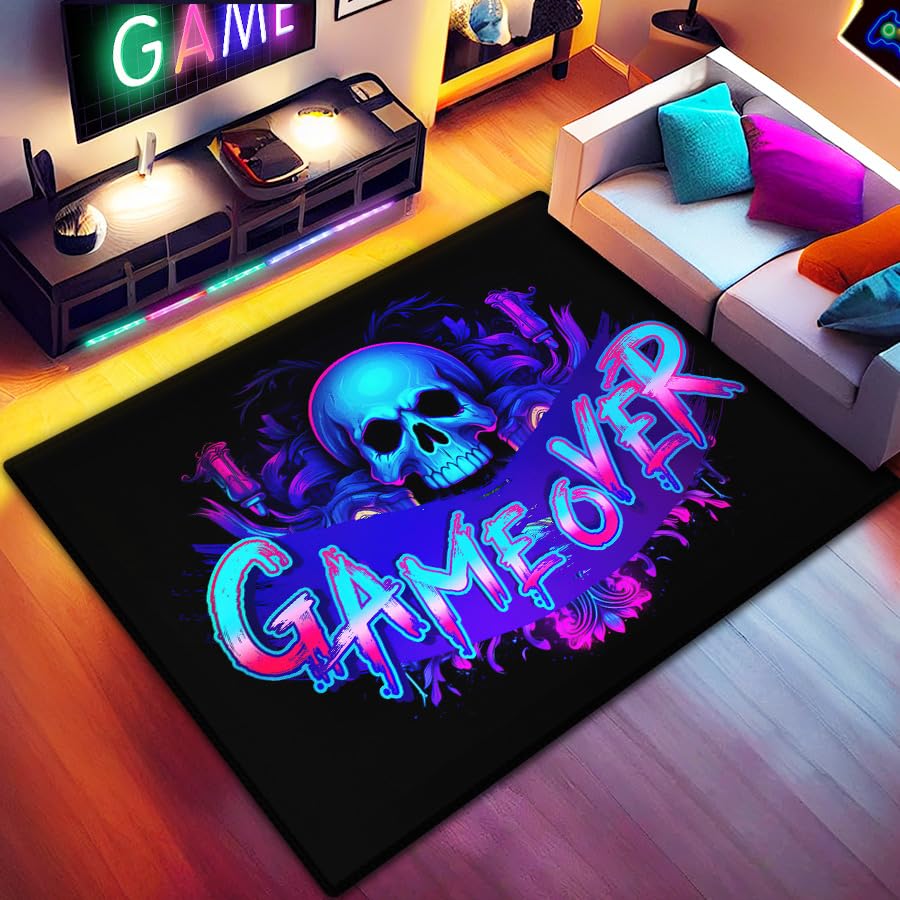 Gaming Rug for Boys Room - 36x24 Inches Gamer Rug with Controller Design for Game Room, Esports Room & Bedroom Decor | Perfect for Gaming Enthusiasts & Themed Bedrooms