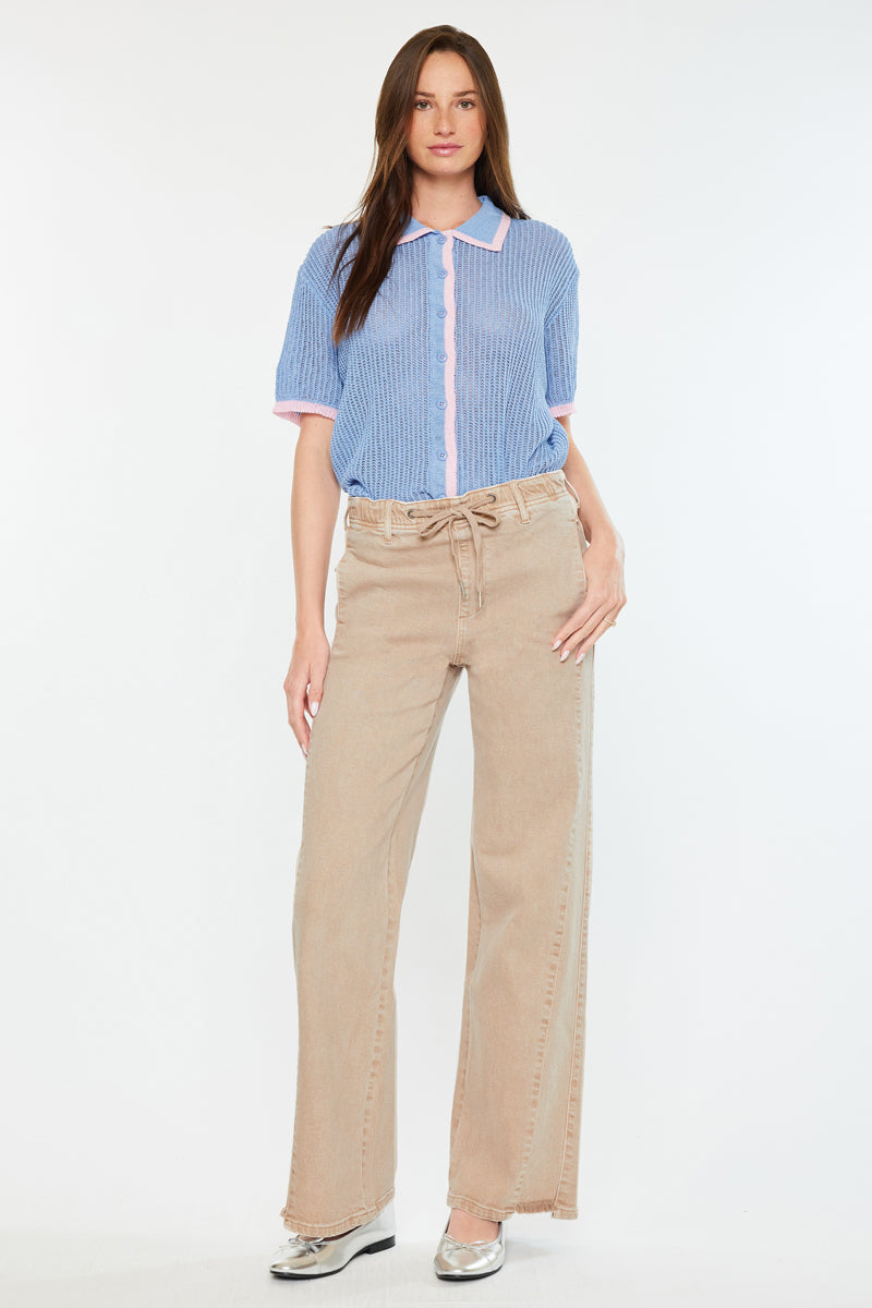 Margot High Rise Wide Leg Jeans for Women - Stretchy Comfort Denim Pants - Casual & Chic Outfit for Everyday Wear, Office, or Date Night