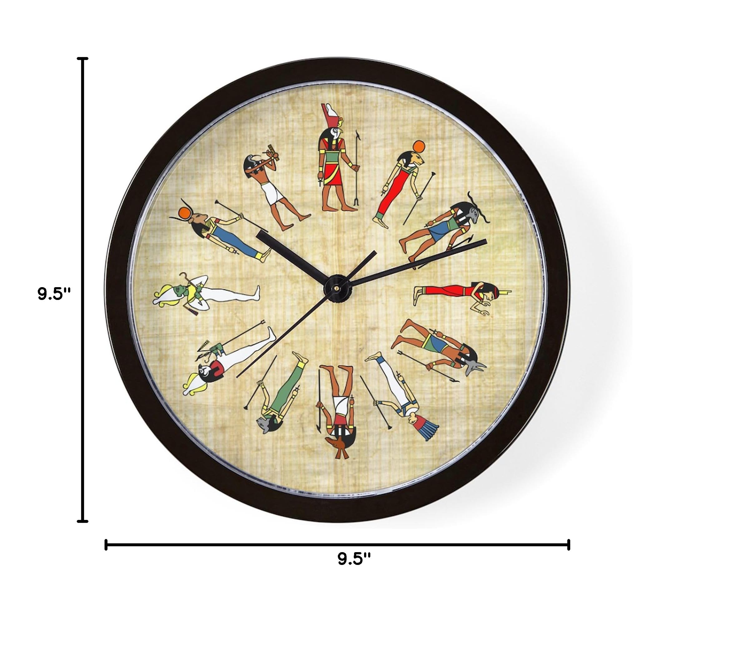 Egyptian Gods 10-Inch Wall Clock - Unique Home Decor for Living Room, Kitchen or Office | Perfect Gift for Mythology Lovers & Ancient Egypt Enthusiasts