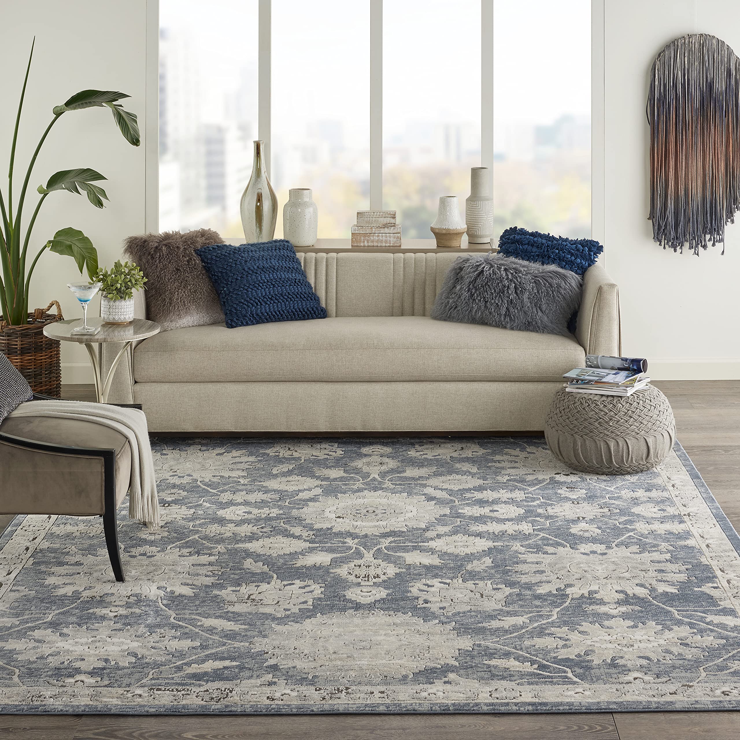 Nourison Concerto Traditional Blue/Beige 6'7