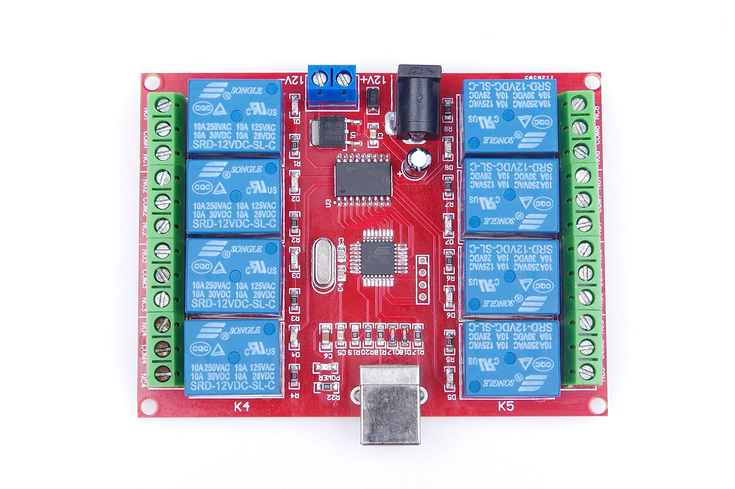 12V 8 Channel USB Relay Module - Programmable Computer Control Switch for PC, Driver & Intelligent Controller (Pack of 20) - Perfect for Home Automation, IoT Projects & Industrial Control Systems