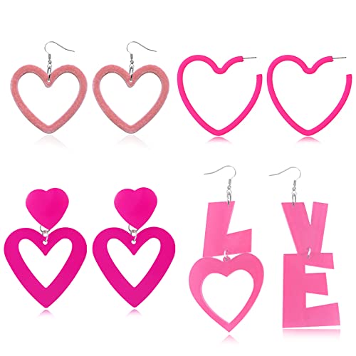 B4:4 pairs heart earrings