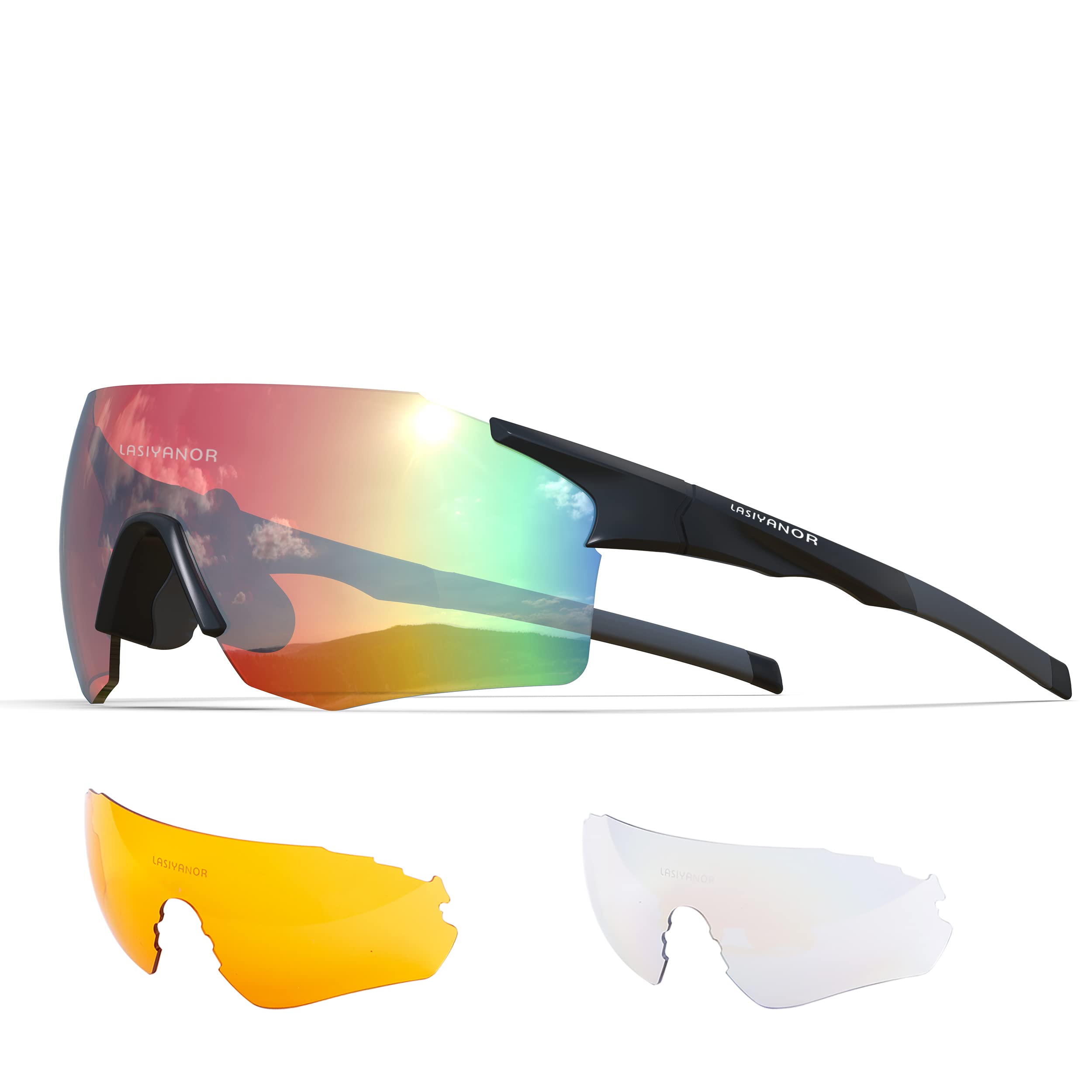 Polarized Sports Bike Glasses Photochromic Cycling Sunglasses - UV400 Protection, Clear Unisex Lens for Baseball, Mountain Biking & Outdoor Activities - Perfect for Cycling, Running, Hiking & Extreme Sports