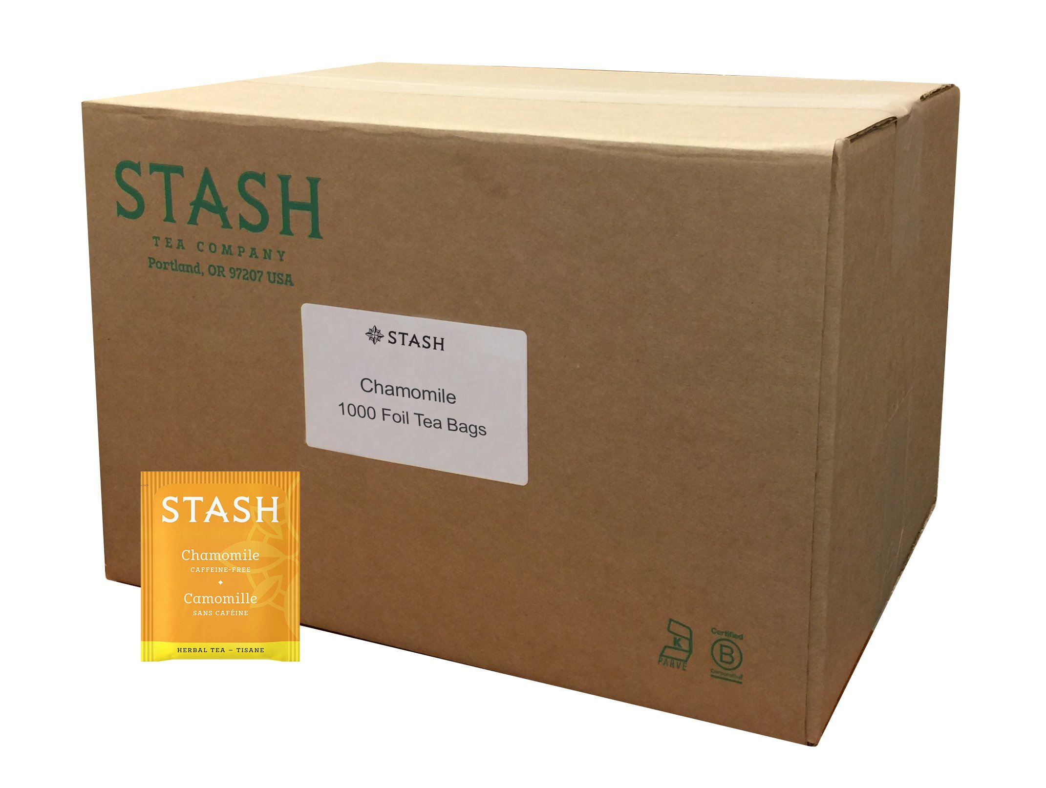 Stash Tea Chamomile Herbal Tea - 100% Natural Caffeine Free, Non-GMO Verified Premium Tea Bags (1000 Count Bulk Pack) | Relaxing Bedtime Drink, Stress Relief & Wellness Tea for Home & Office
