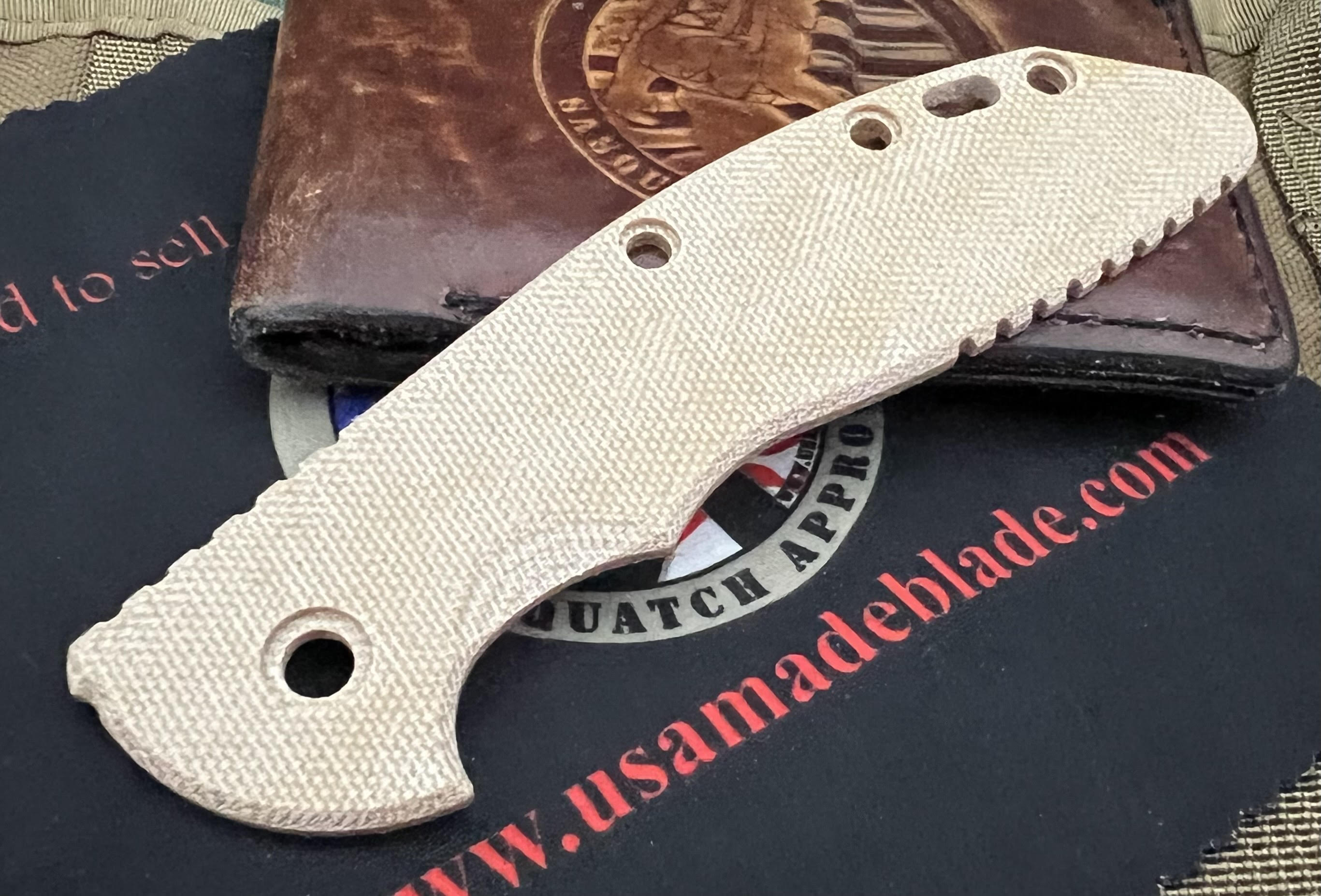 Premium Smooth Natural Micarta Handle Scales for Hinderer XM-24 Knife - Perfect for EDC, Outdoor Adventures & Tactical Use