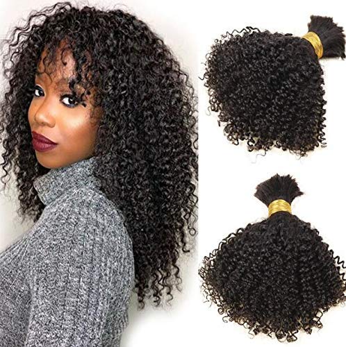 Short Afro Kinky Curly Bulk Human Hair Extensions for Braiding - 100% Remy Mongolian Hair, No Weft, 1pc/100g, 4B/4C Small Curly Braiding Hair (24inch, 1 Bundle, Dark Brown) - Perfect for Protective Styles, Twist Outs, and Natural Hair Styling