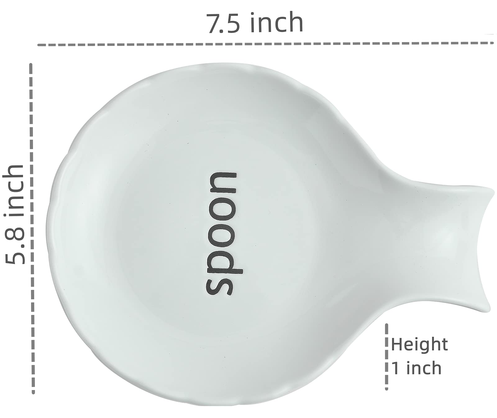 Premium Ceramic Spoon Rest for Kitchen Counter - Large Stove Top Spatula & Ladle Holder - White Kitchen Utensil Organizer (Perfect for Cooking, Baking & Keeping Countertops Clean)