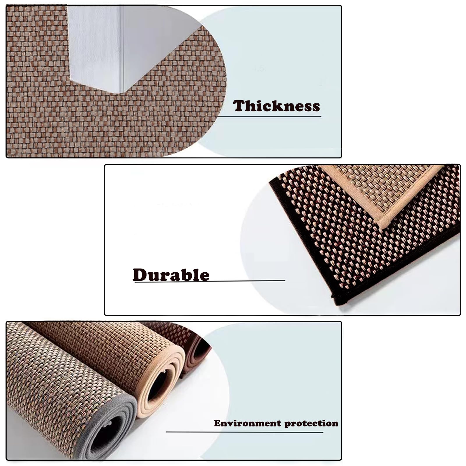 Yancorp Non-Slip Washable Kitchen Rugs Set of 2 - Gray Jute Runner Mats for Floor, Hallway & High Traffic Areas | Durable & Stylish Kitchen Floor Mats for Home Decor