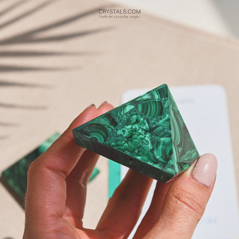 Natural Malachite Pyramid Stone - Healing Crystal for Meditation, Energy Balancing & Home Decor | Perfect for Spiritual Gifts, Yoga & Feng Shui