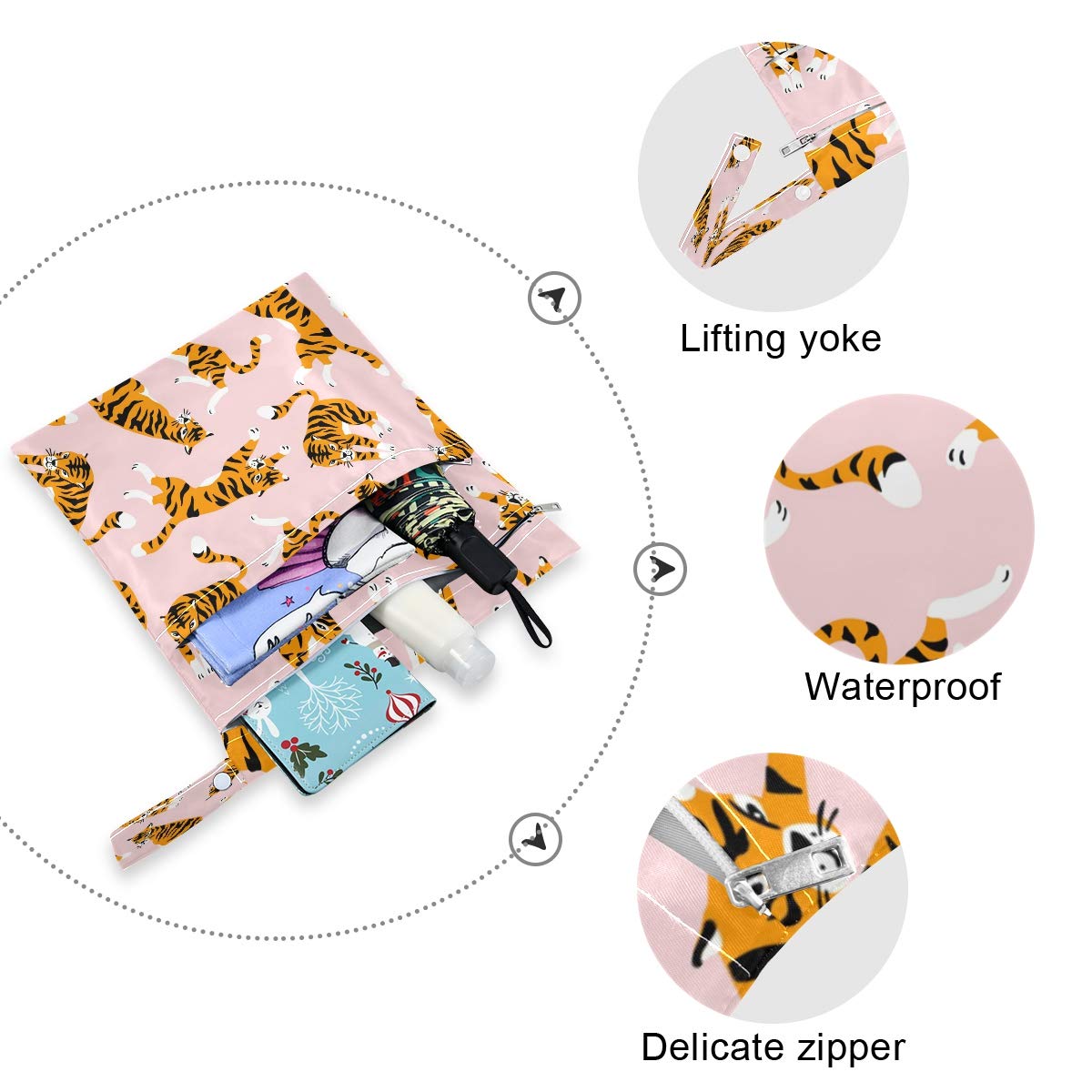 Blueangle Waterproof Wet Dry Bag 2 Pack - Reusable Cloth Diaper & Swim Bag for Beach, Pool, Travel - Leakproof Storage for Wet Clothes, Swimsuits, Toiletries & Baby Essentials - Perfect for Daycare, Gym & Outdoor Activities