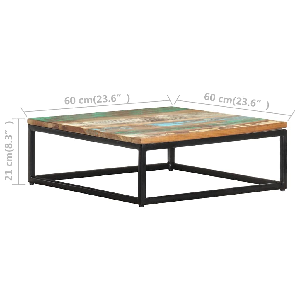 FAMIROSA 2-Piece Nesting Coffee Table Set - Space Saving Reclaimed Wood & Iron Frame End Tables for Living Room, Sofa | Modern Home Furniture Decor for Small Spaces, Apartments & Cozy Living Areas