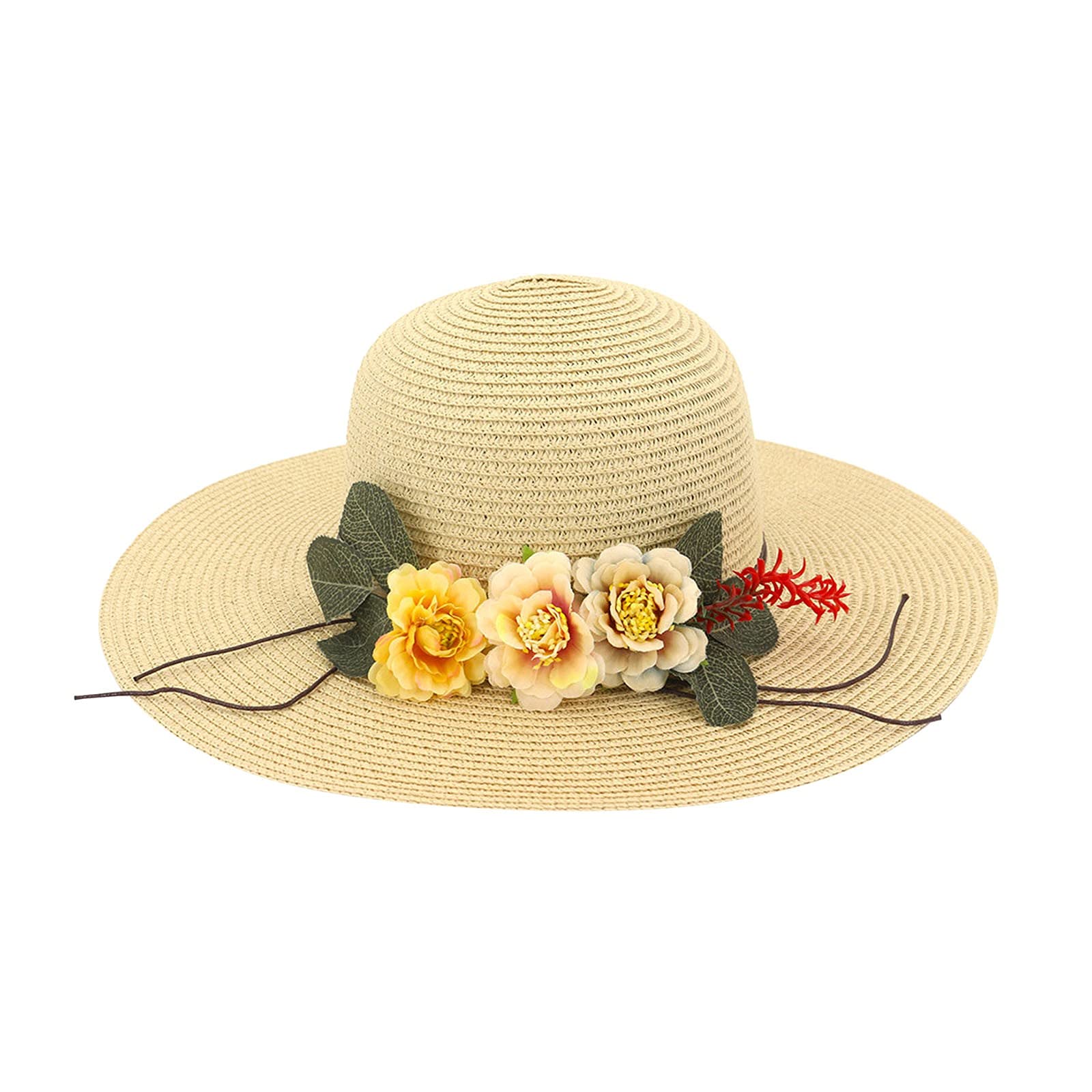 UV Protection Sun Hat with Flower Design - Adjustable Baseball Cap for Men & Women - Perfect for Beach, Hiking, and Outdoor Activities