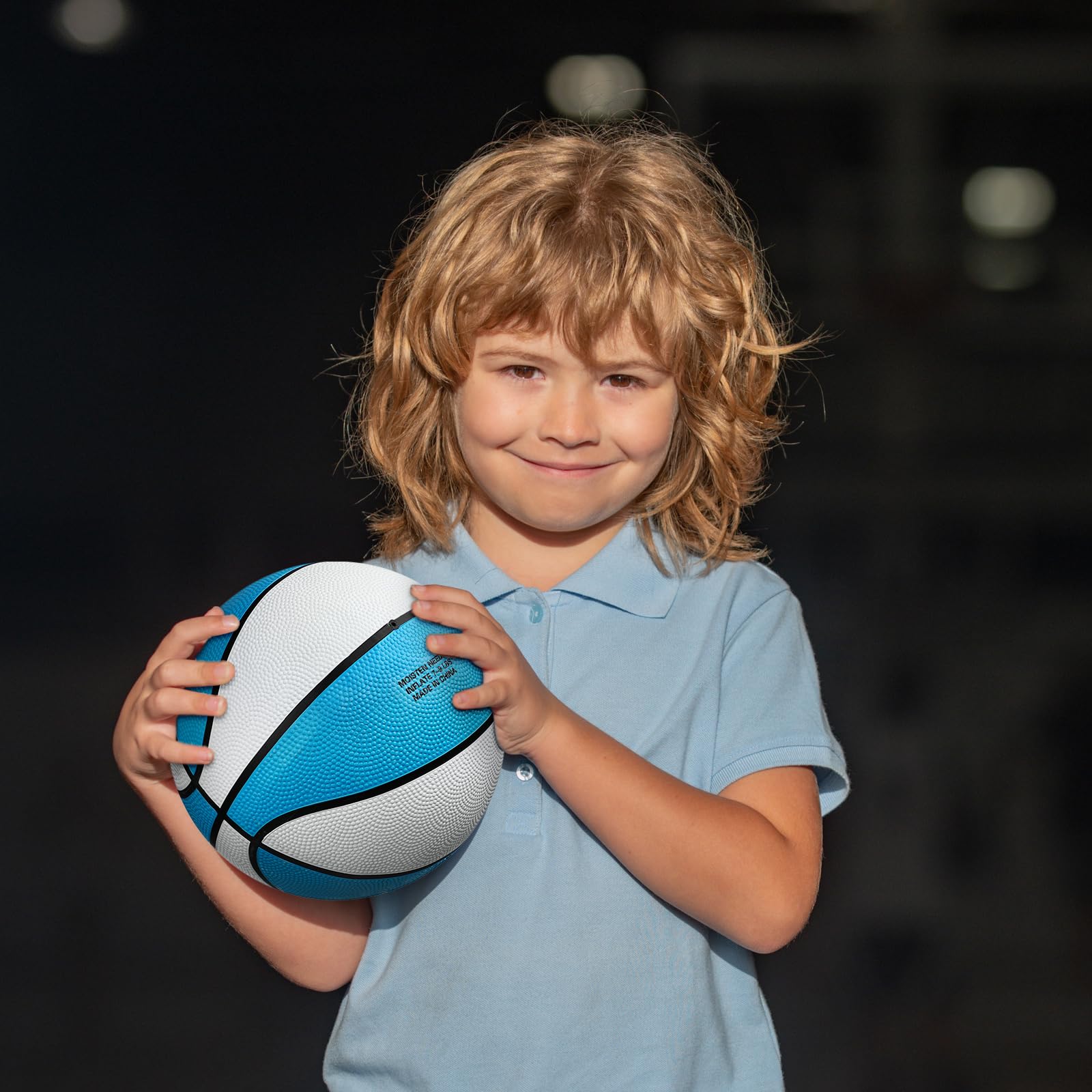 Honoson 6 Pack Blue Pool Basketballs - Waterproof Size 7 for Kids, Pool & Beach Games