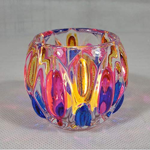 JIEIIFAFH Small Spherical Candle Holder - Colored Glass Candlestick for Romantic Decor, Wedding Centerpiece & Tabletop Display (Windproof Design, Multiple Colors) - Perfect for Home, Bar, Restaurant & Outdoor Ambiance Lighting