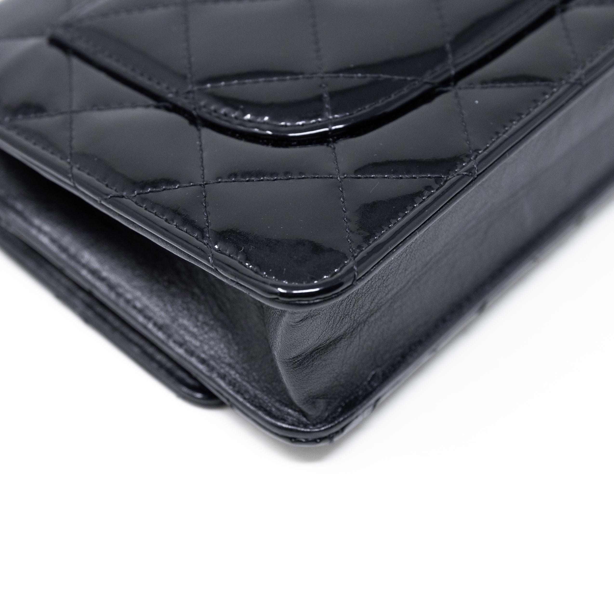 Chanel Black Patent Leather Wallet On Chain Crossbody Bag - Perfect for Evening Events & Daily Essentials