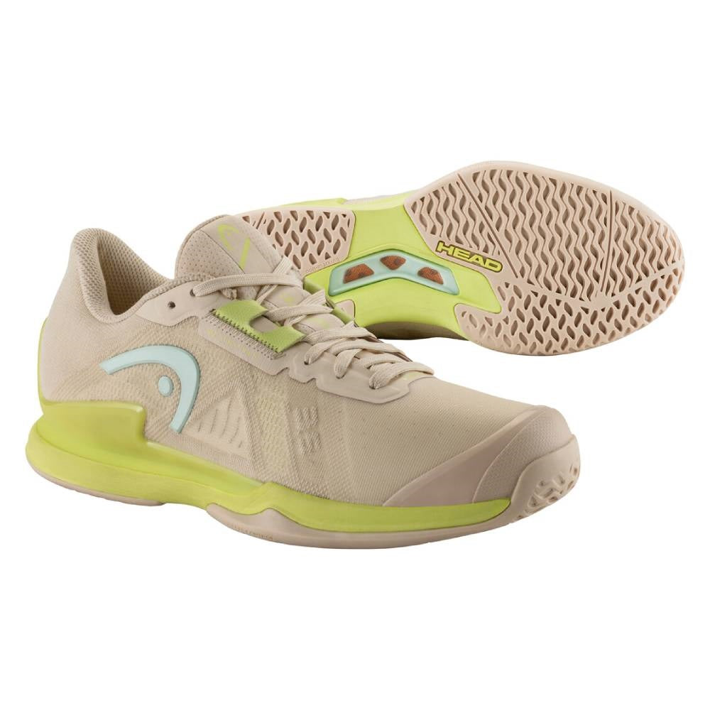Head Sprint Pro 3.5 Women's Tennis Shoes - Lightweight Performance Court Shoes for Women in Macadamia/Lime - Perfect for Tennis, Pickleball & Casual Wear