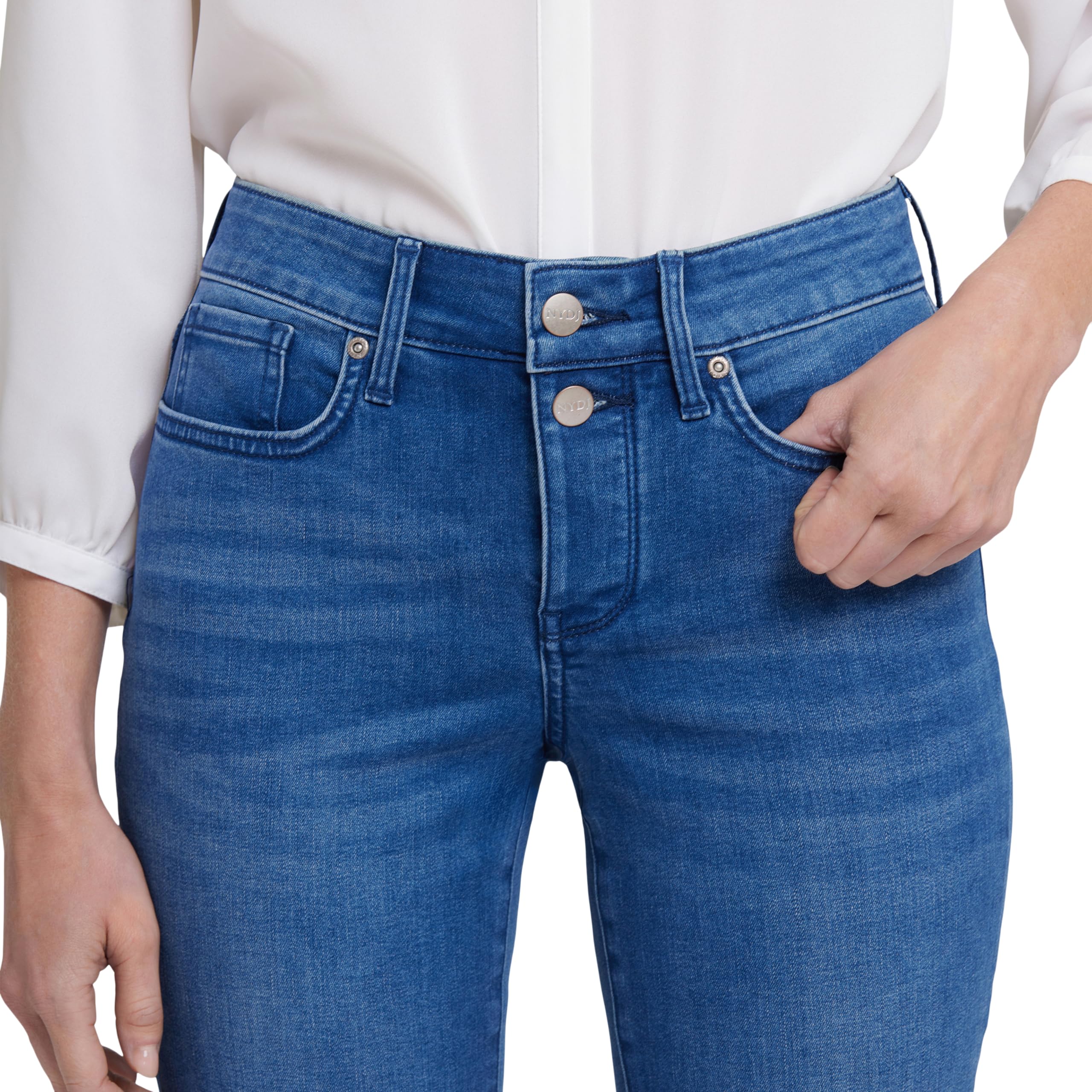 NYDJ Women's Briella Roll Cuff Jean Slimming Denim Shorts - High Waisted Stretch Skinny Shorts for Summer & Casual Outfits | Perfect for Beach, Shopping & Date Nights