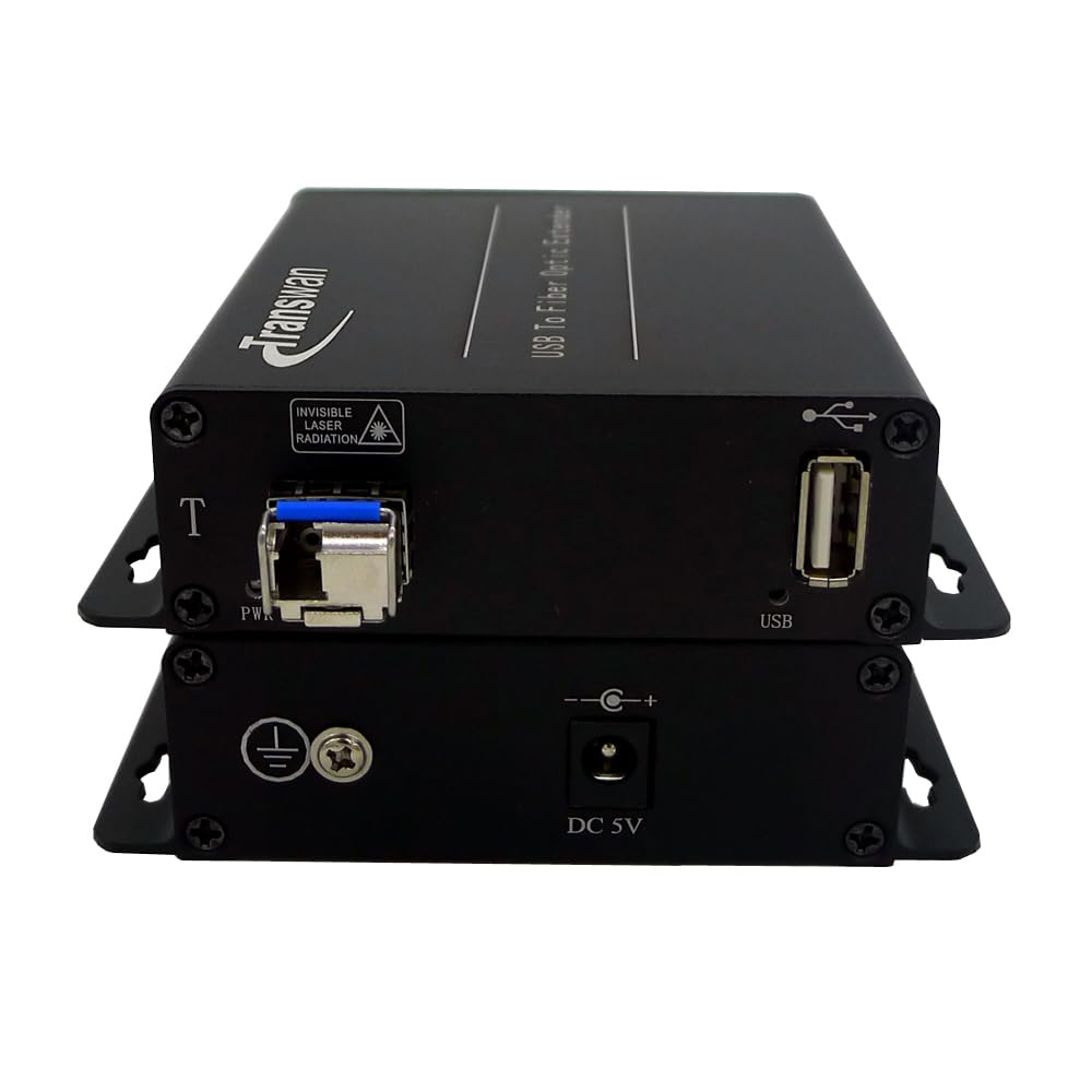 High-Speed USB 2.0/1.0 Fiber Optic Extender - Extend Up to 5km with Singlemode or 250m with Multimode Fiber | Compatible with USB 1.1 | Includes SFP Module | Plug & Play | Ideal for Industrial Automation, Security Systems & Long-Distance Data Transfer