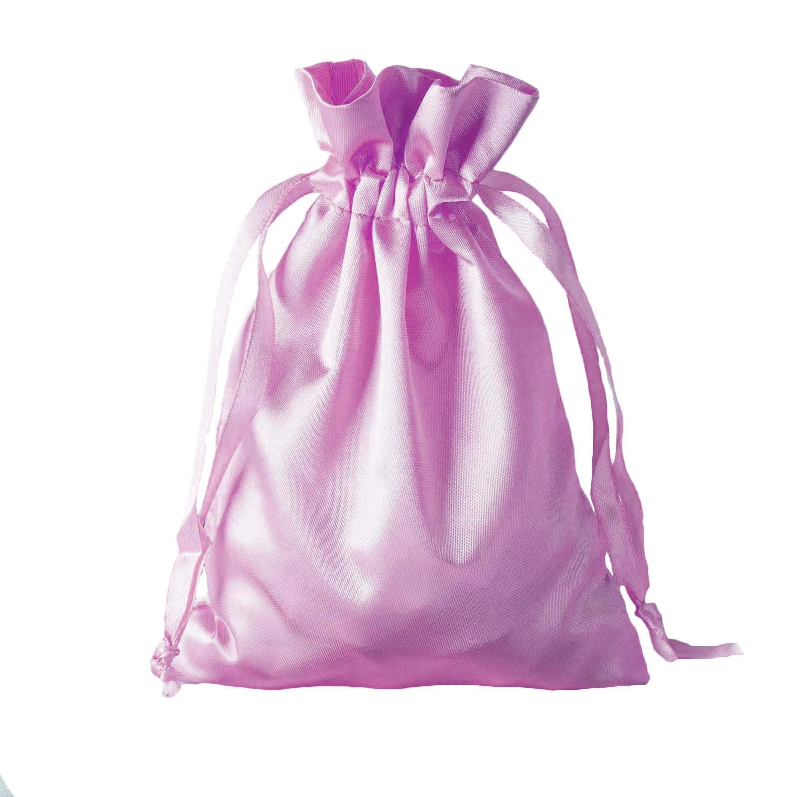 60 Pcs 5x7 Inch Pink Satin Drawstring Bags - Wedding Favors, Party Gift Bags, Jewelry Pouches, Candy Bags for Bridal Showers, Baby Showers & Birthday Parties