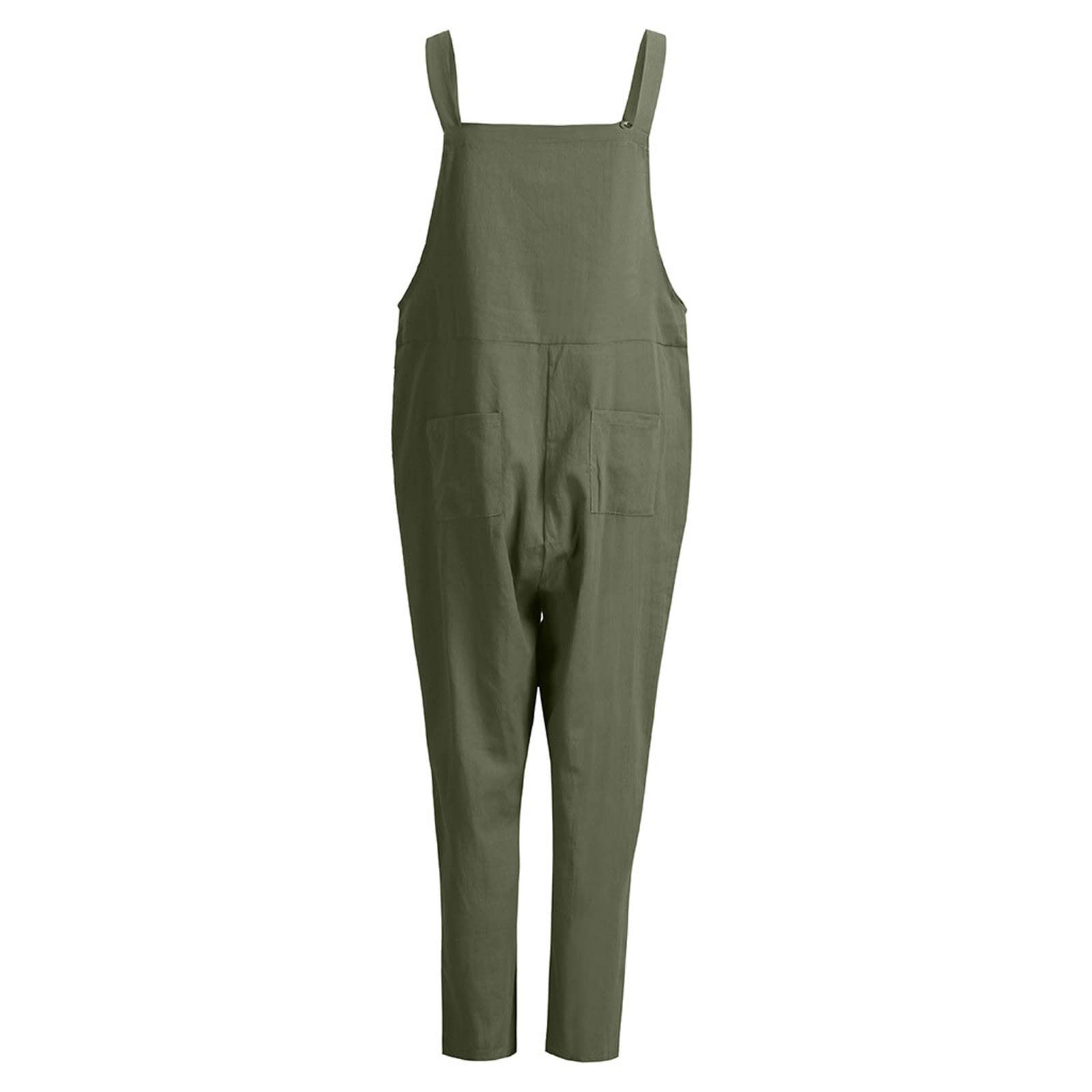 Women's Linen Rompers - Wide Leg Summer Jumpsuit for Casual Outings