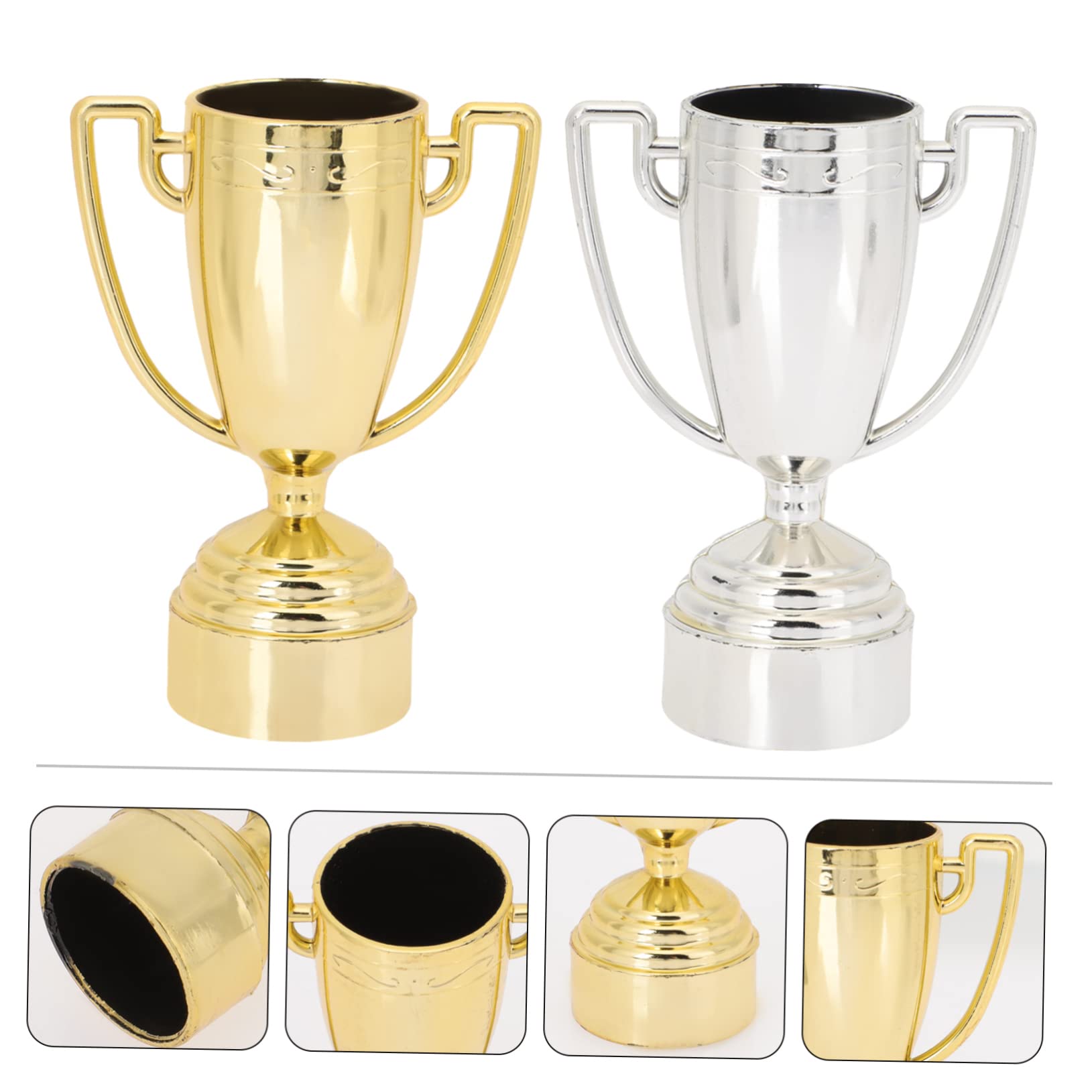 BRIGHTFUFU 100 Pcs Reusable Mini Plastic Trophies for Kids - Small Prize Awards for Classroom, Sports, Birthday Parties & School Events