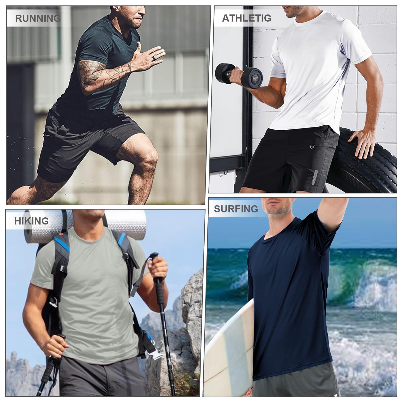 Men's UPF 50+ Quick Dry Swim Shirt - Short Sleeve Sun Protection Rash Guard for Swimming, Fishing & Running - Lightweight UV Shirt for Beach, Pool & Outdoor Activities