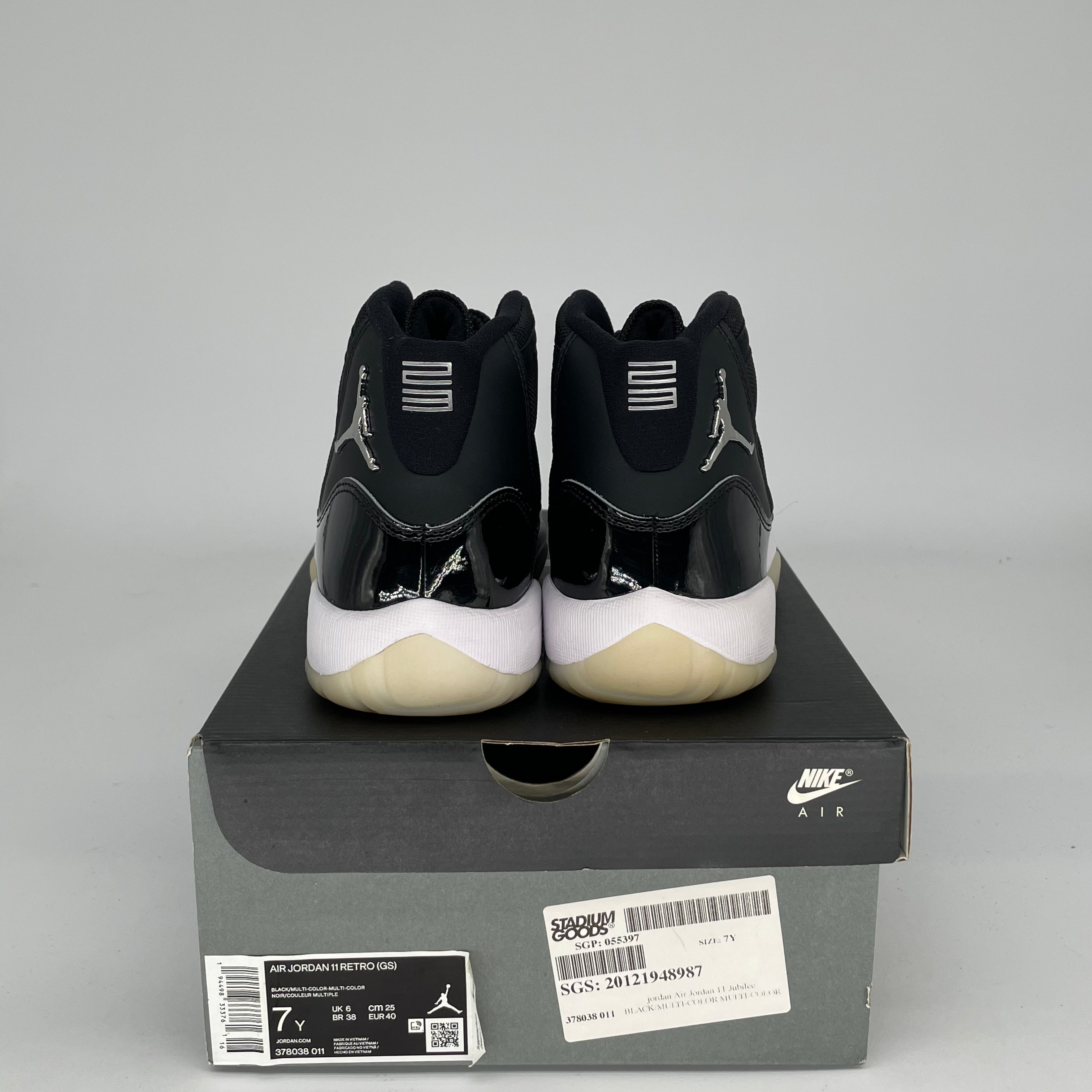 Air Jordan 11 Jubilee Retro Basketball Shoes - Men's Size 7 & Women's Size 8.5W (Style Code 378038-011) - Perfect for Sneaker Collectors & Court Performance