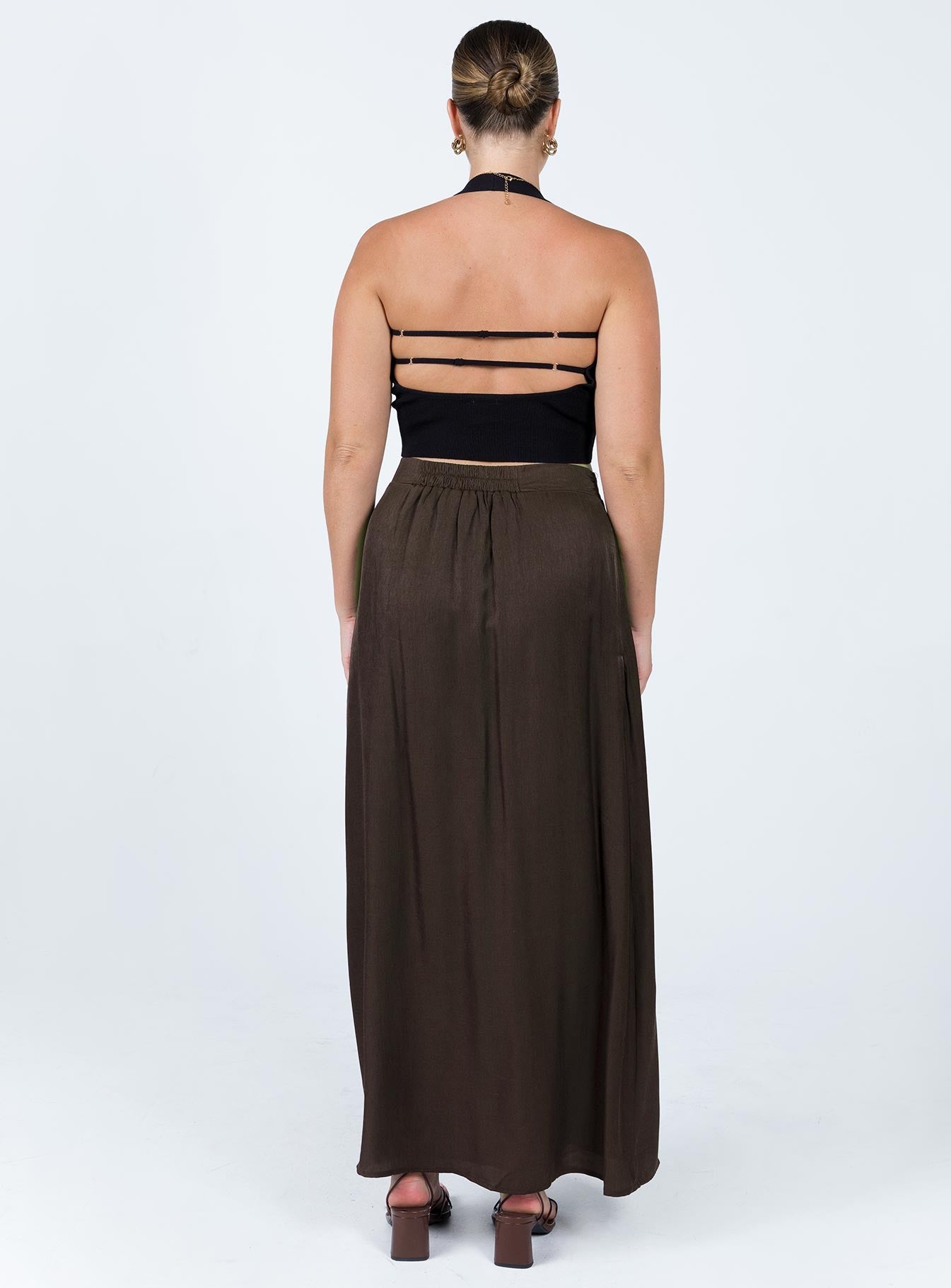 Baldwin Maxi Skirt in Brown | Women's Flowy Long Skirt for Casual & Boho Style | Perfect for Beach, Vacation & Summer Outfits