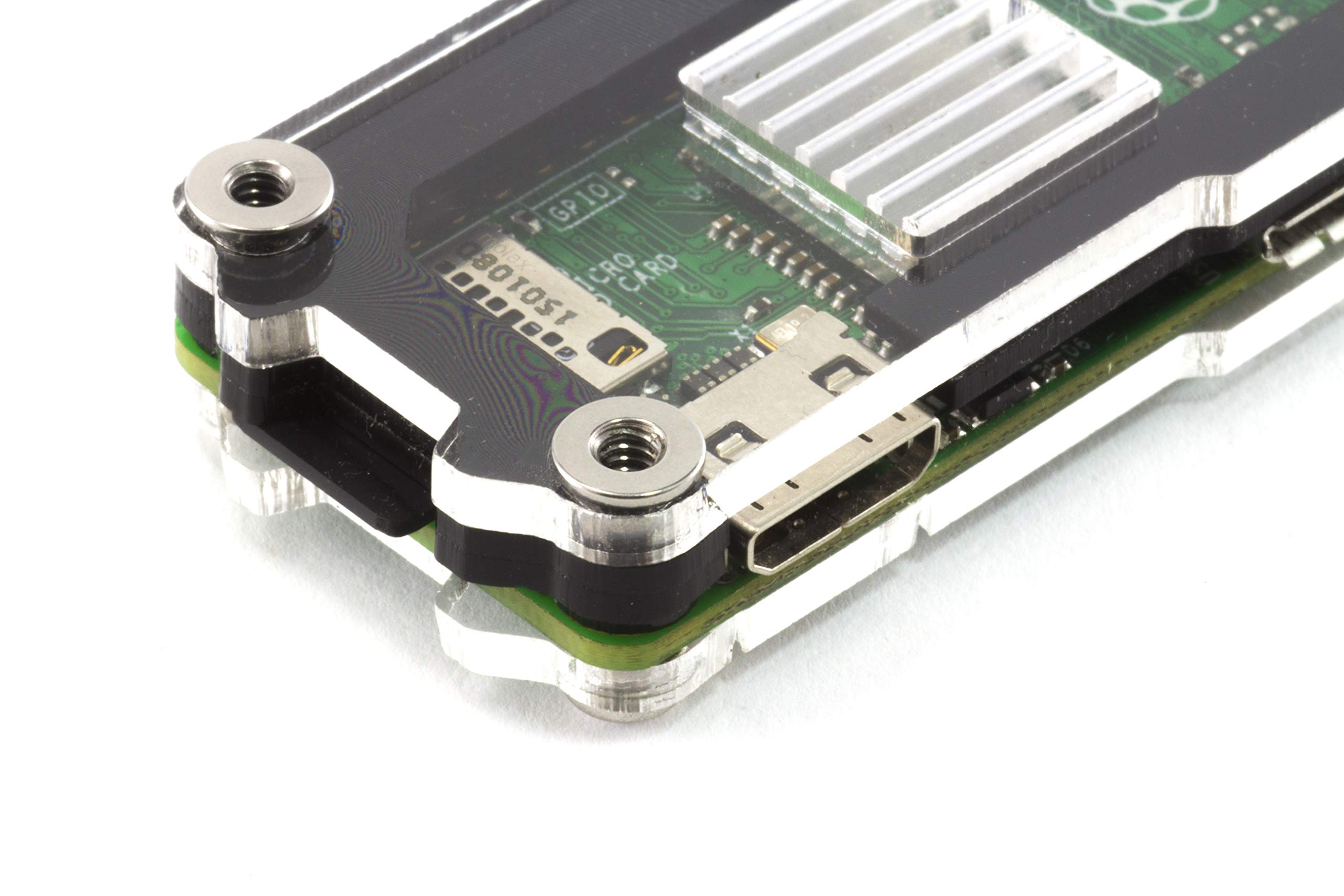 Premium Black Ice Zebra Zero Heatsink Case for Raspberry Pi Zero 1.3 & Wireless - Efficient Cooling Solution for DIY Projects, IoT Devices & Electronics Prototyping - by C4Labs