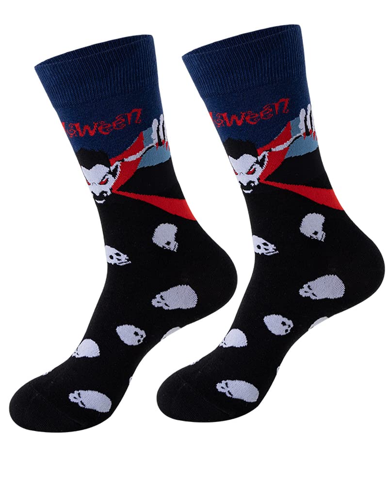 Halloween Socks for Men & Women - Funny Cute Novelty Crew Socks with Halloween Prints | Unisex Costume Party Socks for Halloween Outfits & Cosplay