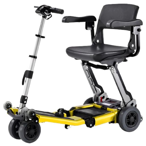 FreeRider USA Luggie Elite 4-Wheel Bariatric Foldable Travel Scooter - Heavy Duty Mobility Scooter for Adults & Seniors - Perfect for Airports, Shopping Malls & Outdoor Adventures
