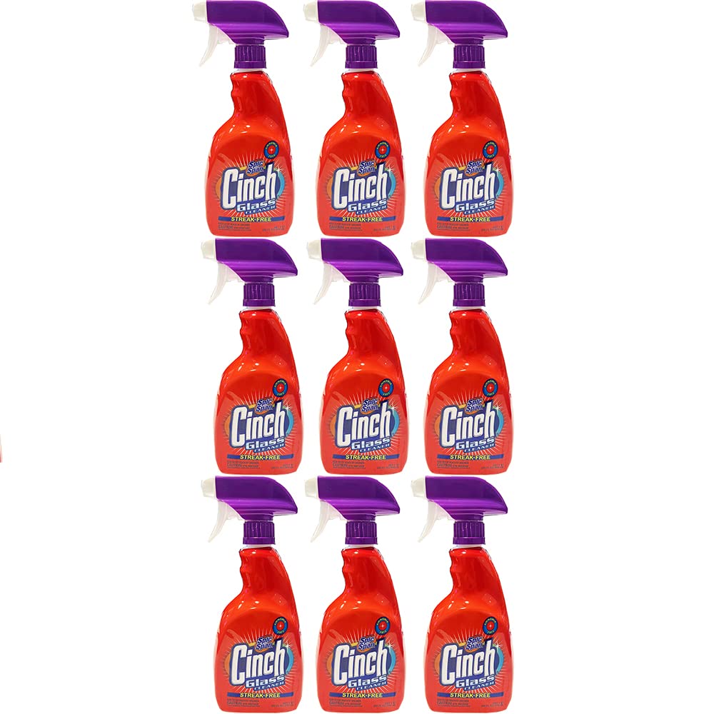 Cinch Glass & Multisurface Cleaner Spray - Streak-Free Cleaning Solution for Windows, Mirrors, Countertops & More - Perfect for Home, Office & Car Use