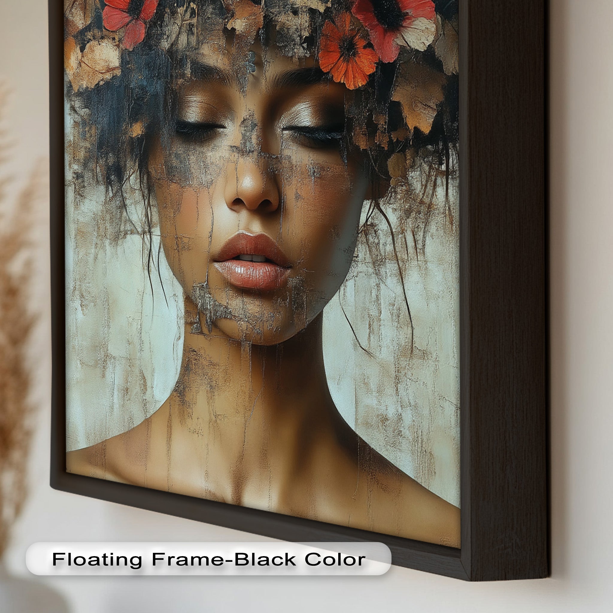 Ethereal Boho Flower Oil Painting - Autumn Reverie Wall Art for Home Decor, Living Room, Bedroom & Office | Handmade Canvas Artwork